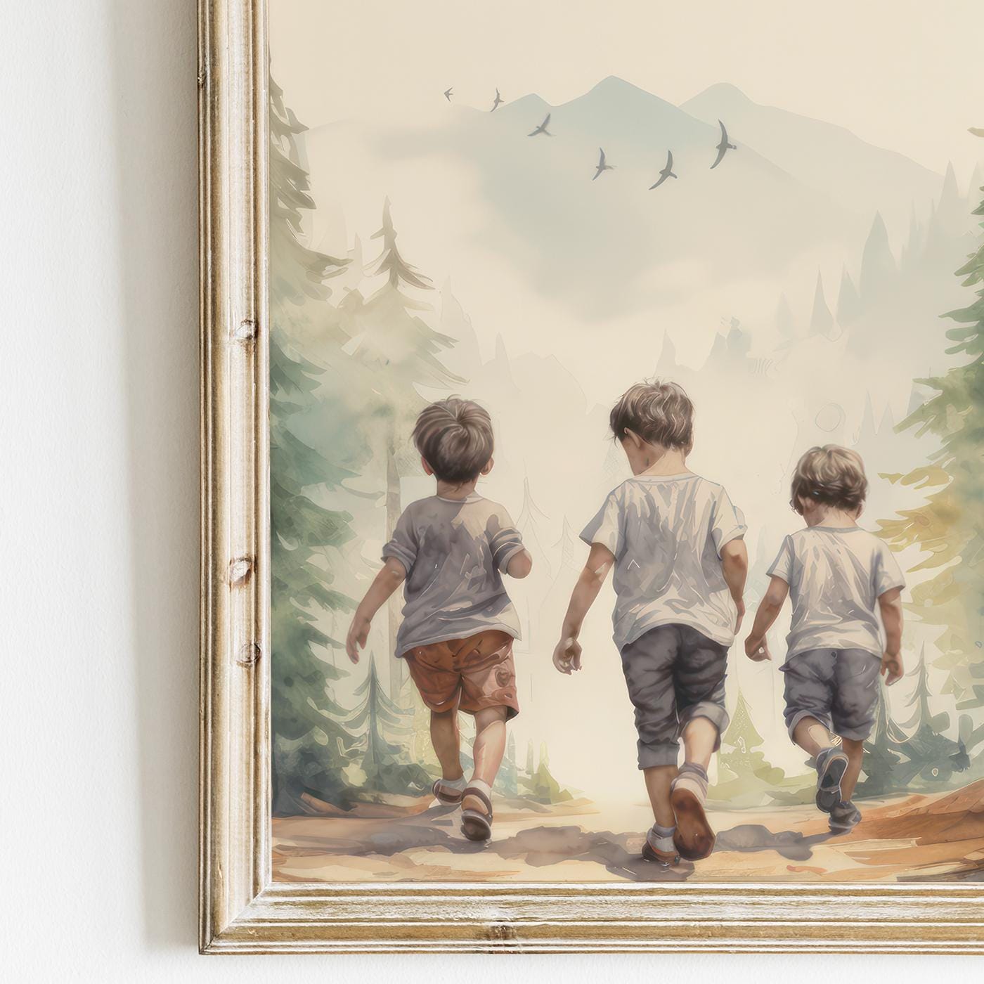 Brothers Room Decor, Brother Print, Three Brothers Painting, Set of 3, Adventure Wall Art Boy, Forest Nursery,PRINTABLE Brothers Bedroom Art - My Store