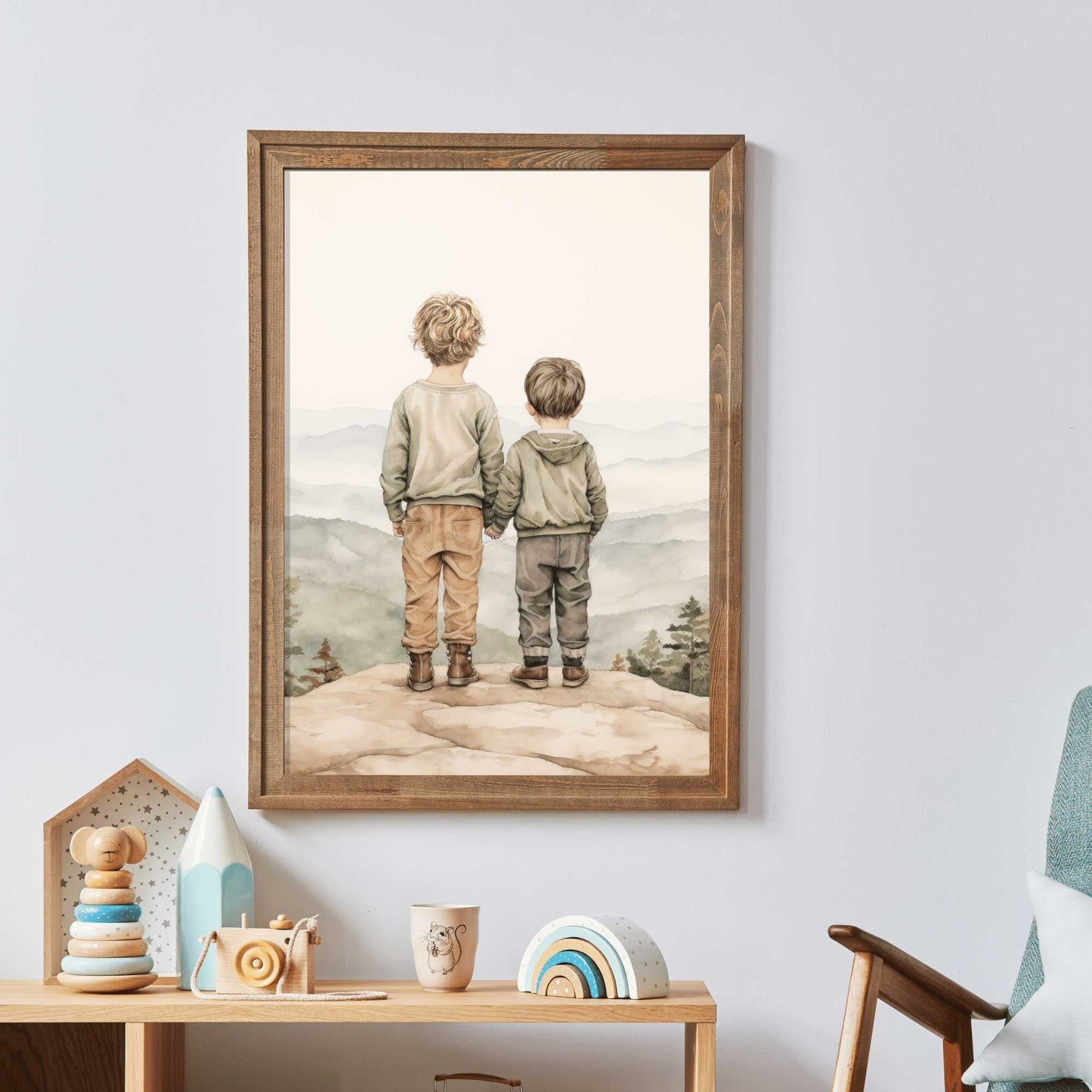 Brothers Room Print, Adventure Nursery Decor, Kids Wall Art - WildfieldPrints