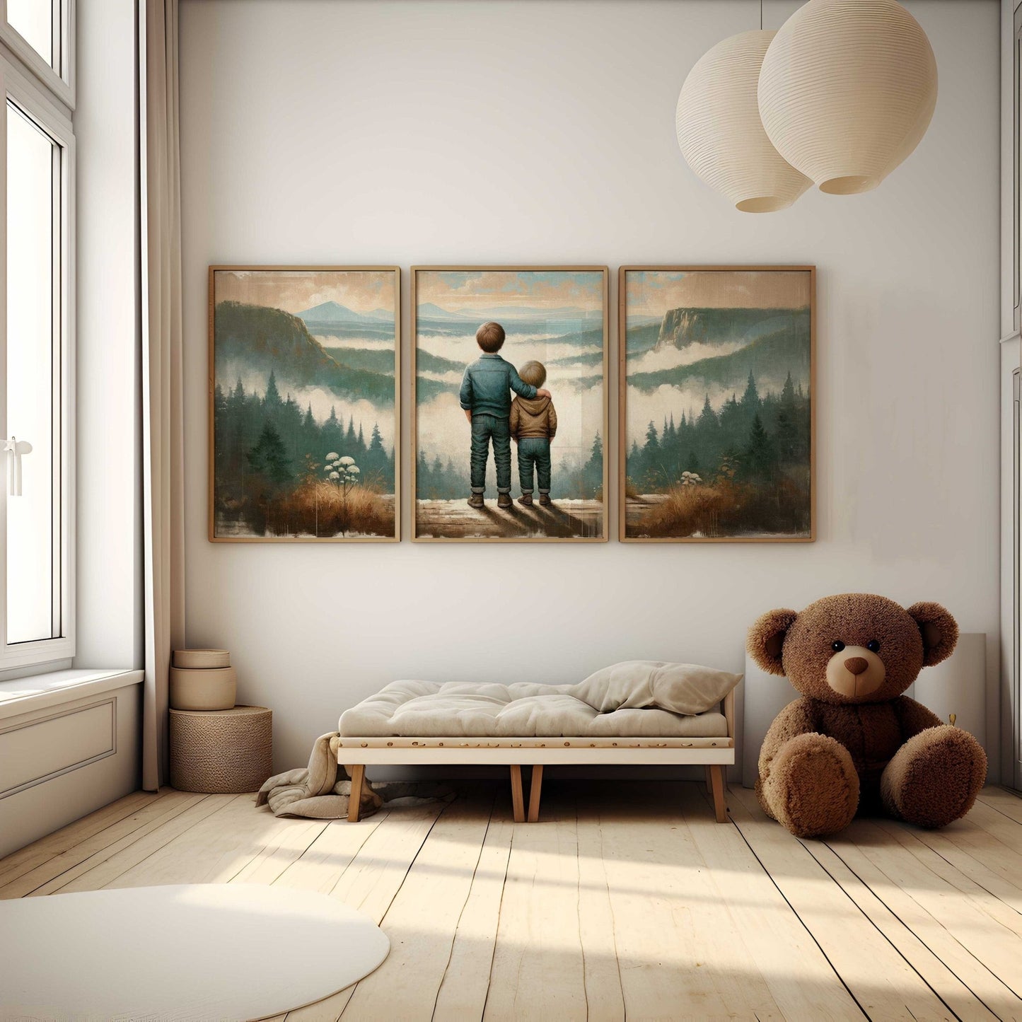 Brothers Room Prints, Adventure Nursery Decor, Mountain Wall Art - WildfieldPrints