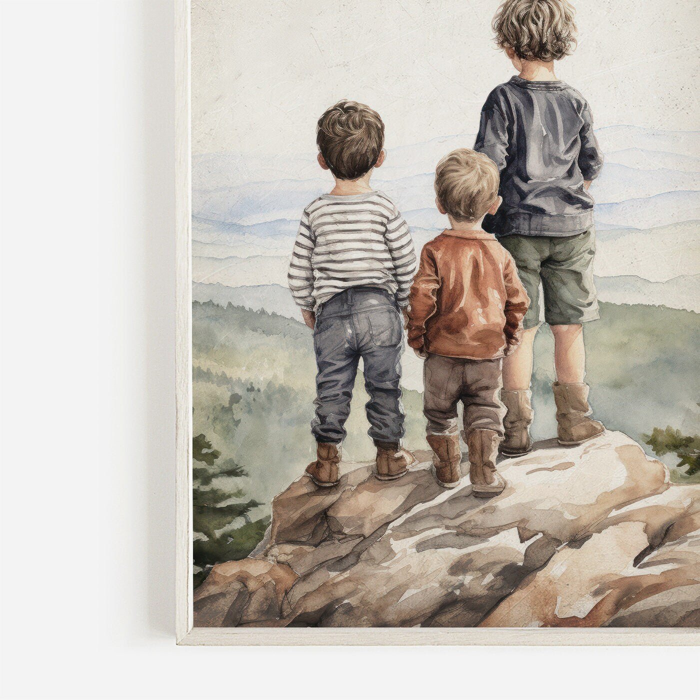 Brothers Room Wall Art, Adventure Paintings for Kids, Toddler Decor - WildfieldPrints