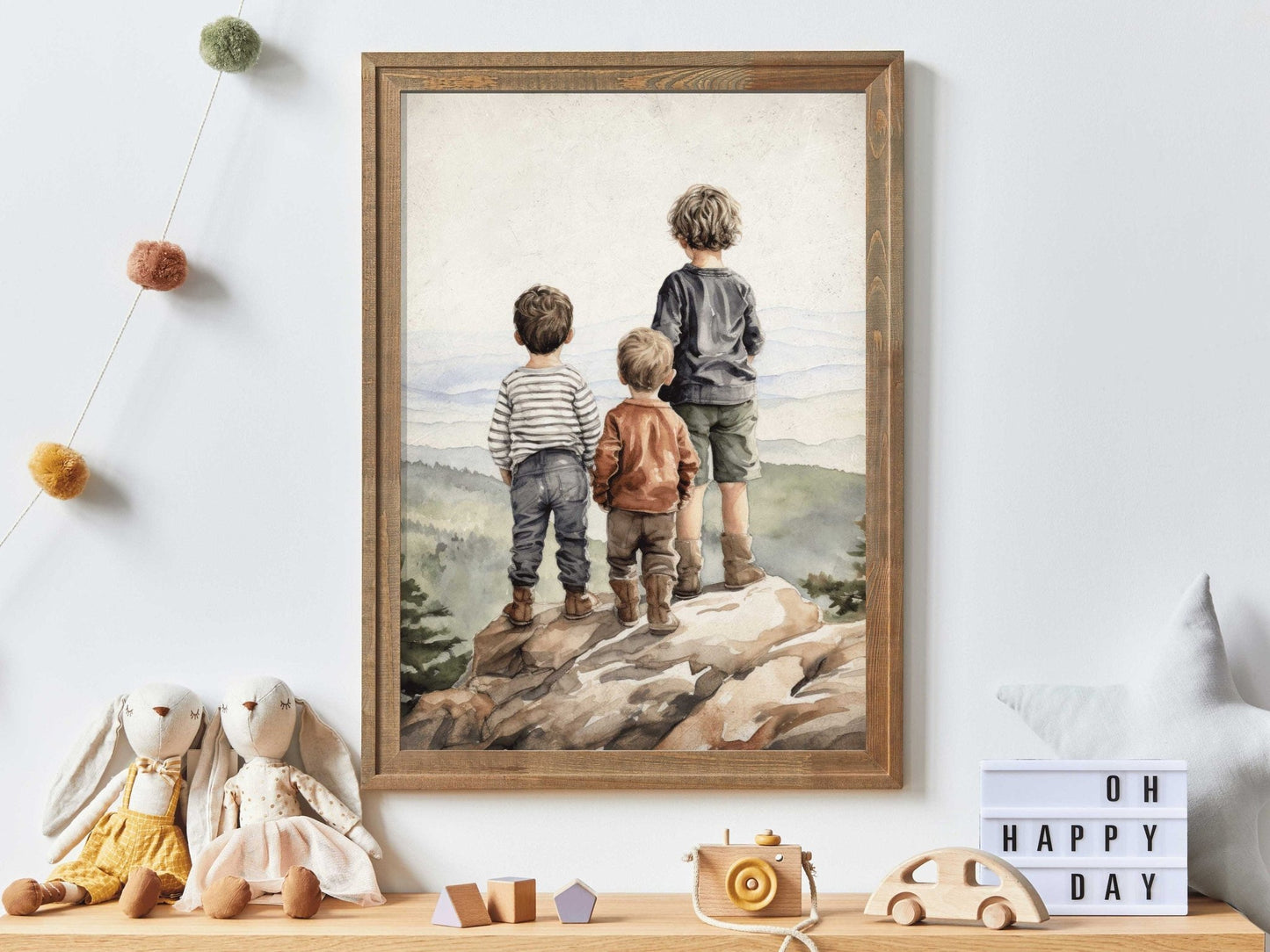 Brothers Room Wall Art, Adventure Paintings for Kids, Toddler Decor - WildfieldPrints