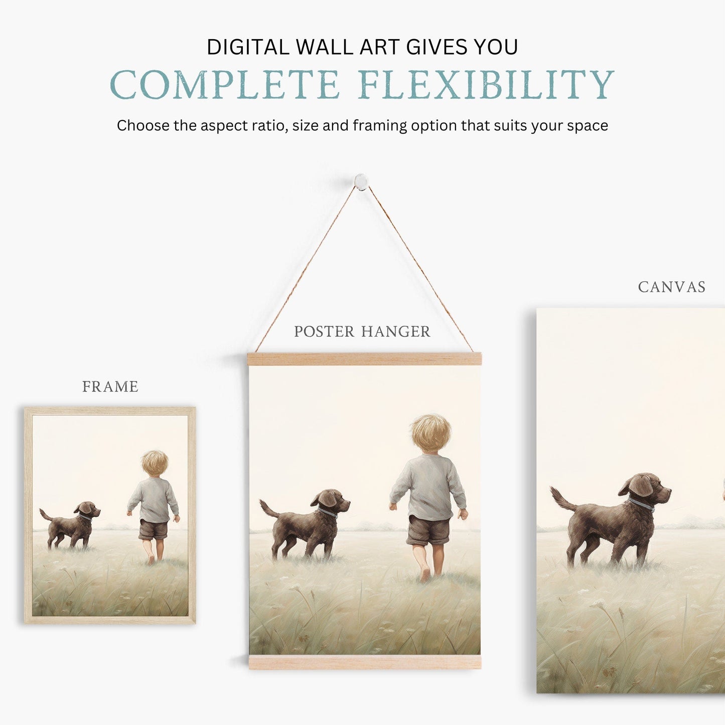 Brown Labrador Nursery Prints, Puppy Wall Decor, Vintage Boys Room Decor - WildfieldPrints