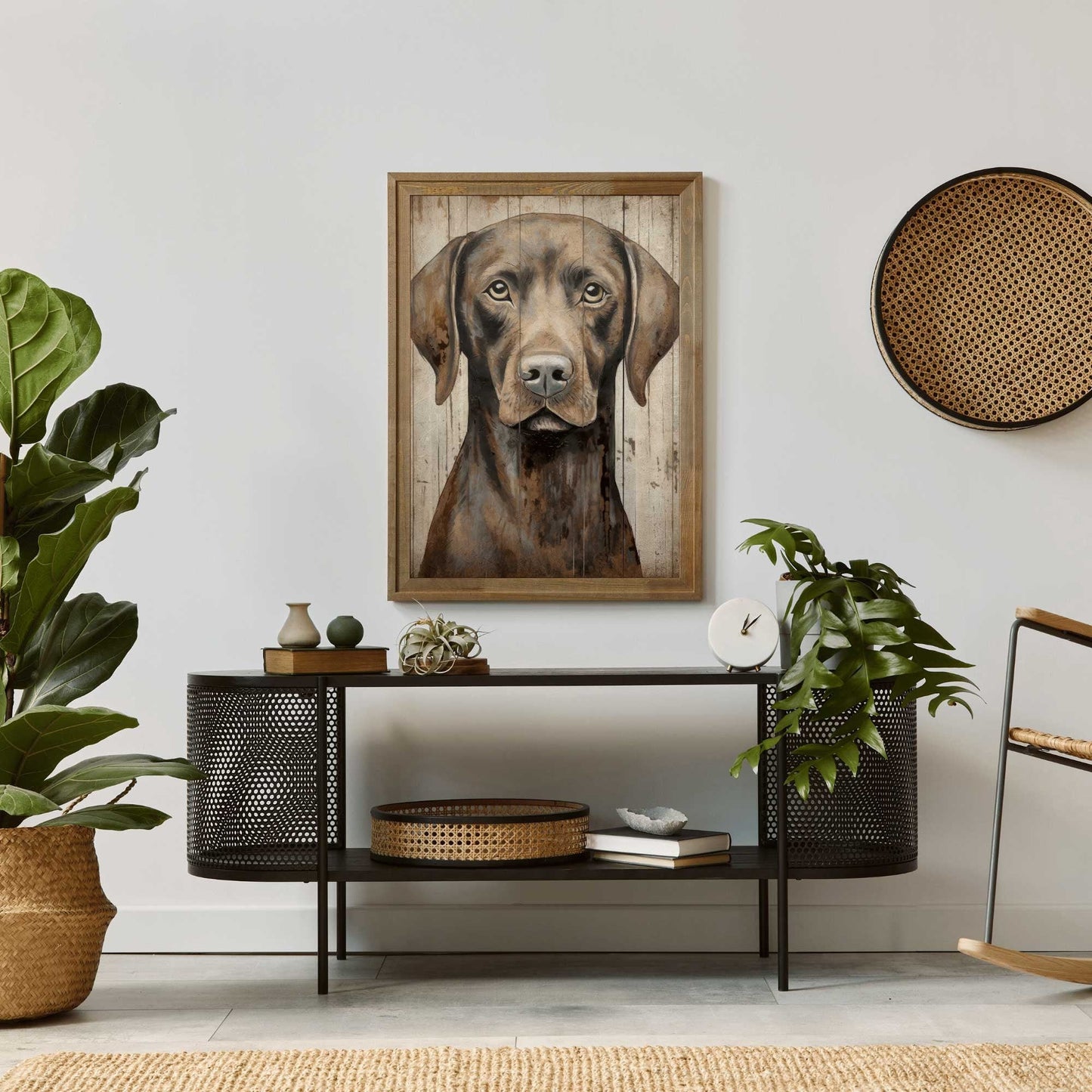 Brown Labrador Print, Vintage Lab Wall Art, Rustic Dog Decor, Gift for Dog Lovers - WildfieldPrints