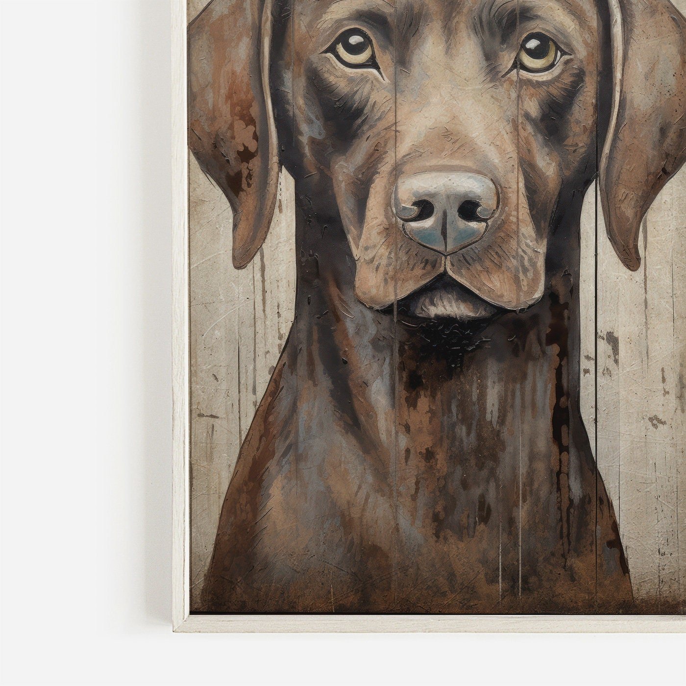 Brown Labrador Print, Vintage Lab Wall Art, Rustic Dog Decor, Gift for Dog Lovers - WildfieldPrints