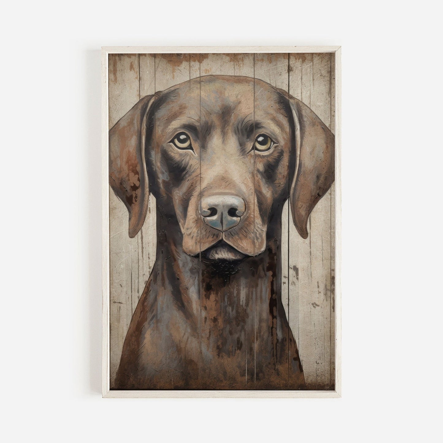 Brown Labrador Print, Vintage Lab Wall Art, Rustic Dog Decor, Gift for Dog Lovers - WildfieldPrints