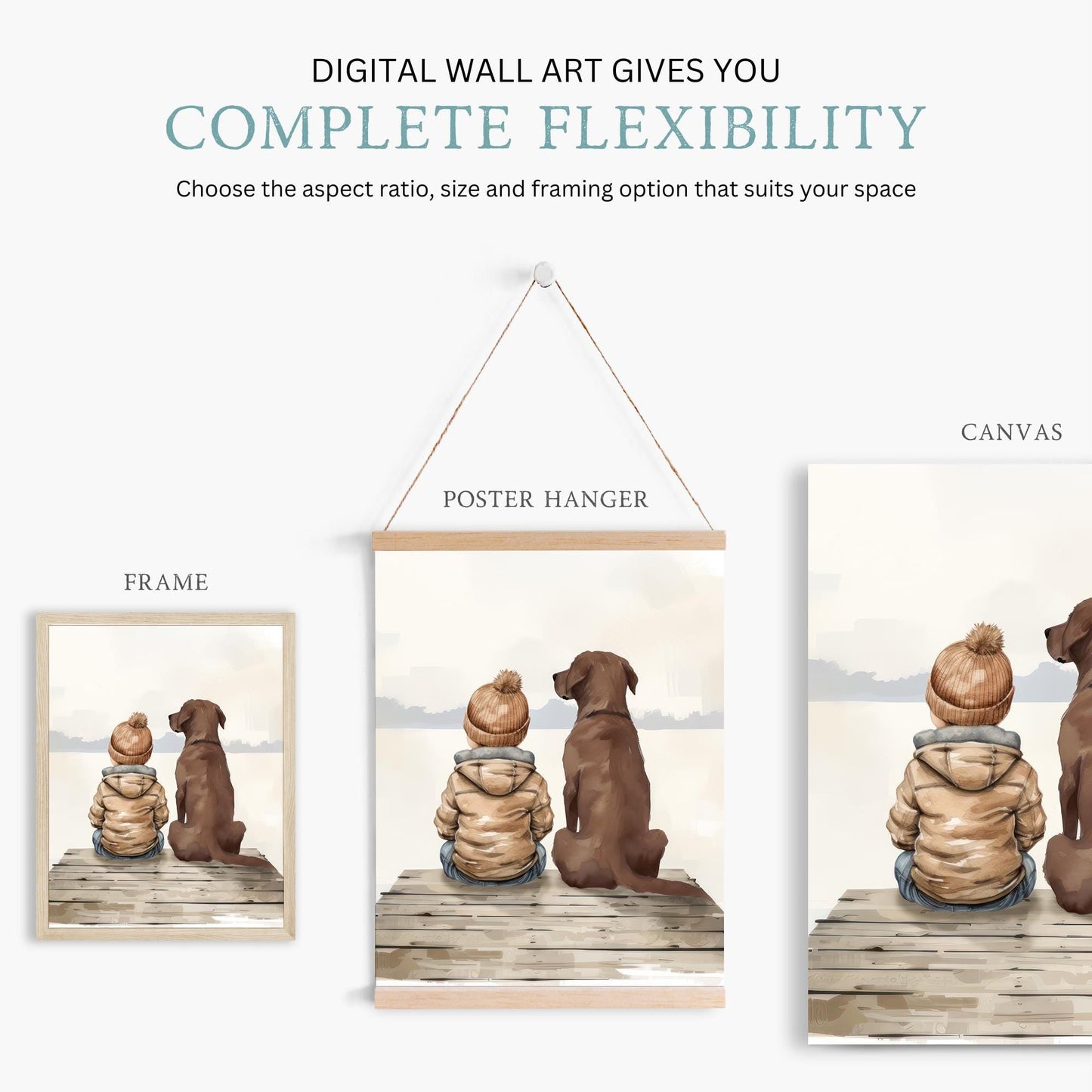 Brown Labrador Wall Art, Boys Room Decor, Dog Painting for Nursery - WildfieldPrints
