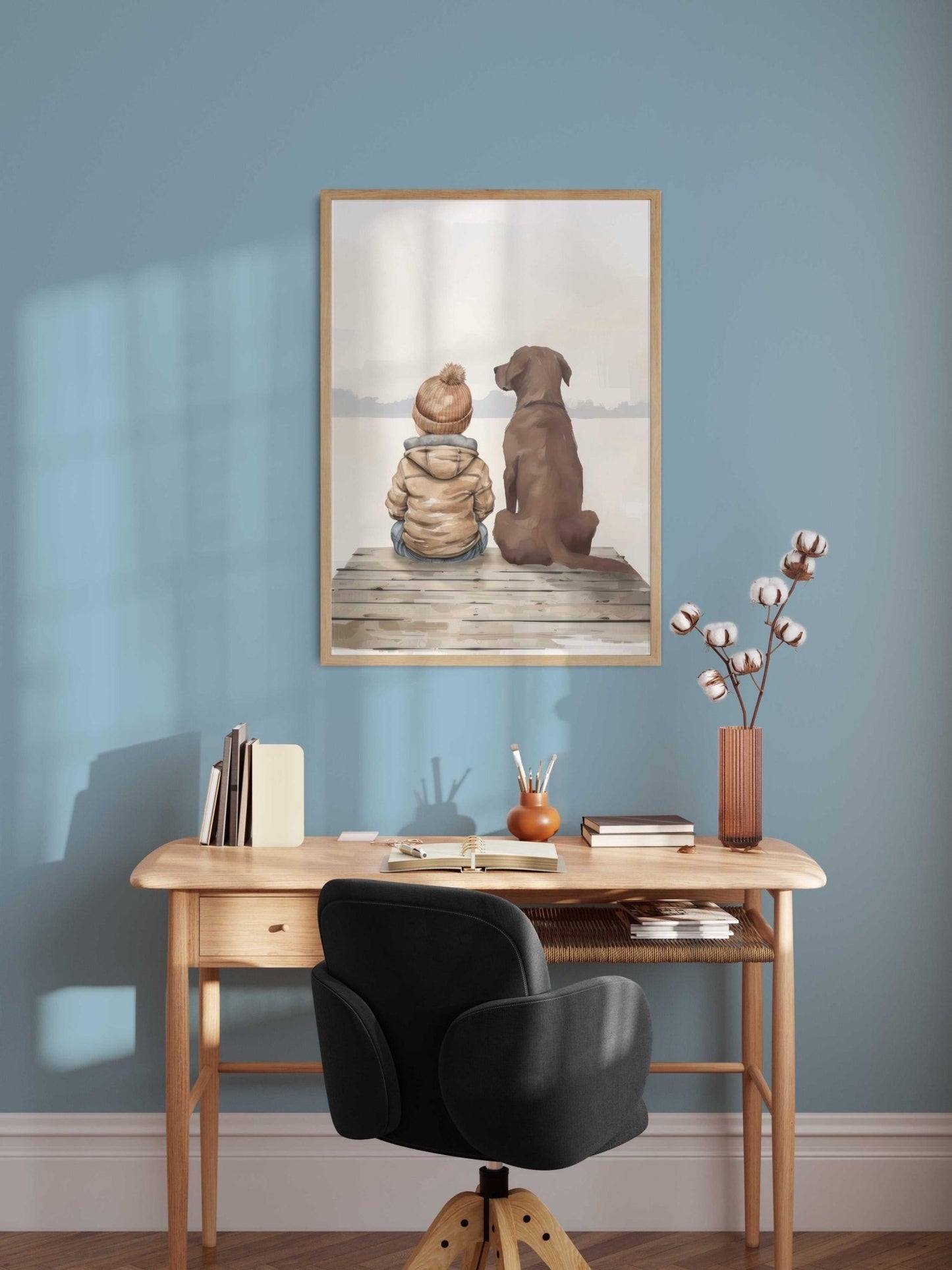 Brown Labrador Wall Art, Boys Room Dog Decor, Puppy Nursery Decor - WildfieldPrints
