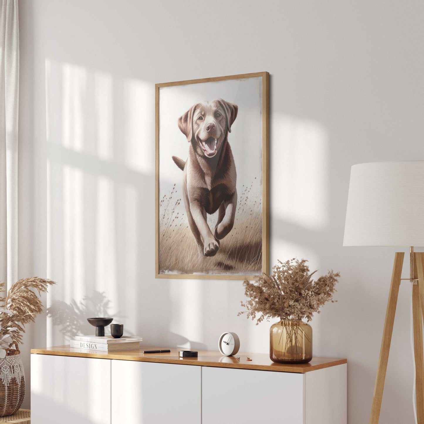 Brown Labrador Wall Art, Rustic Dog Decor, Border Collie Gift - WildfieldPrints