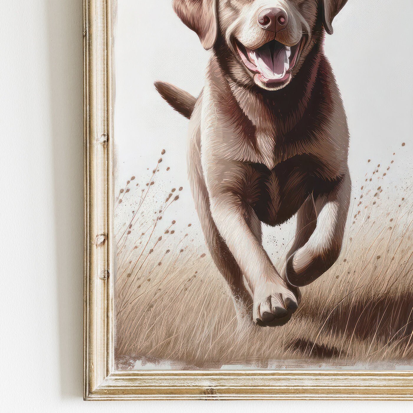 Brown Labrador Wall Art, Rustic Dog Decor, Border Collie Gift - WildfieldPrints
