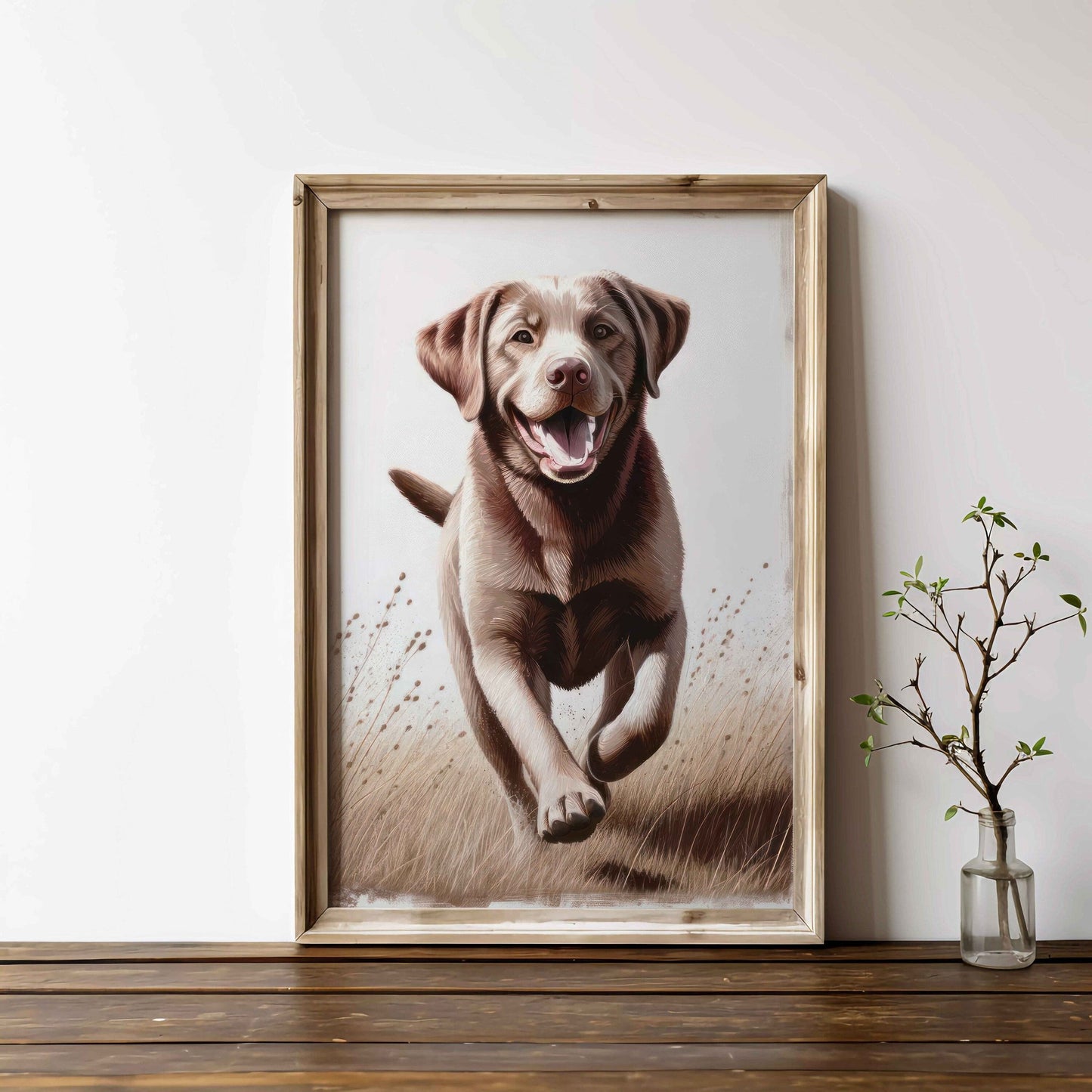 Brown Labrador Wall Art, Rustic Dog Decor, Border Collie Gift - WildfieldPrints
