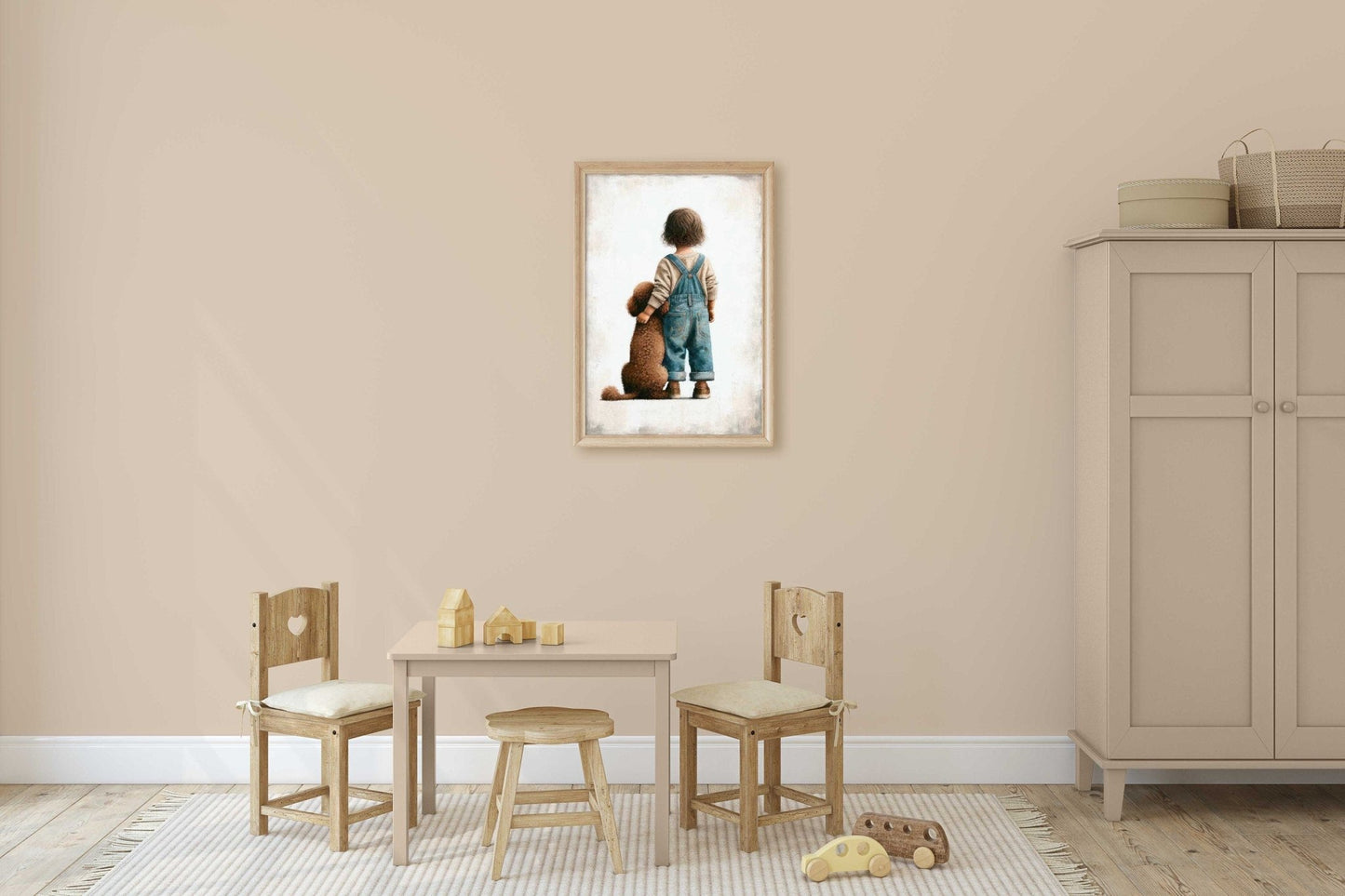 Brown Poodle Print, Cute Dog Nursery Decor, Girls Room Art - WildfieldPrints