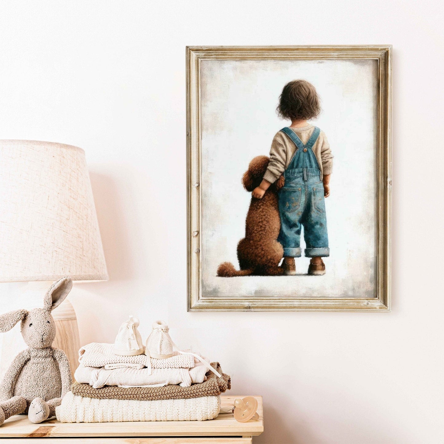 Brown Poodle Print, Cute Dog Nursery Decor, Girls Room Art - WildfieldPrints