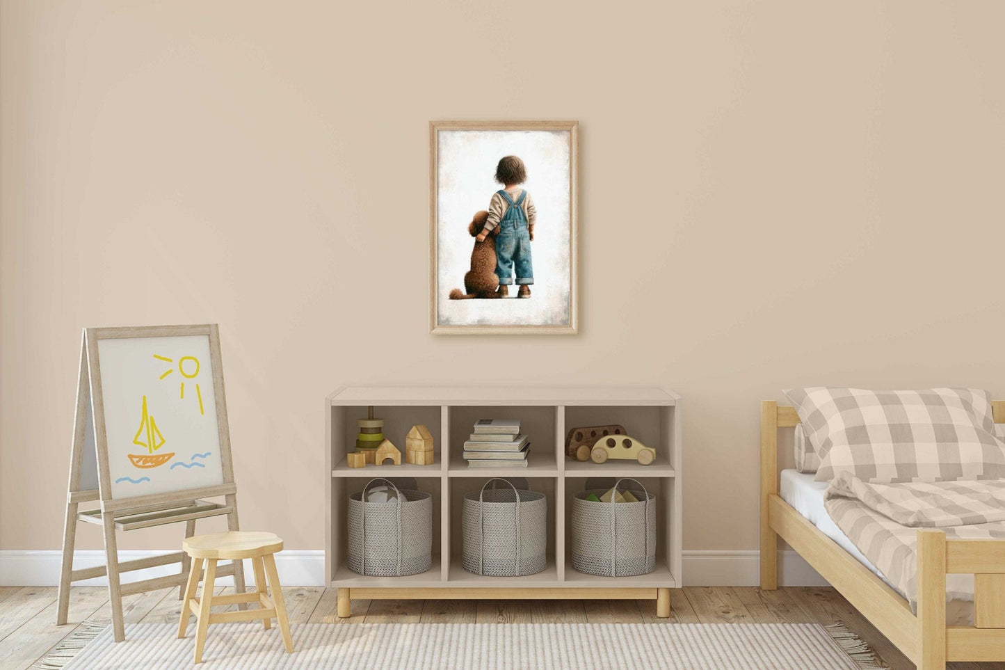 Brown Poodle Print, Cute Dog Nursery Decor, Girls Room Art - WildfieldPrints