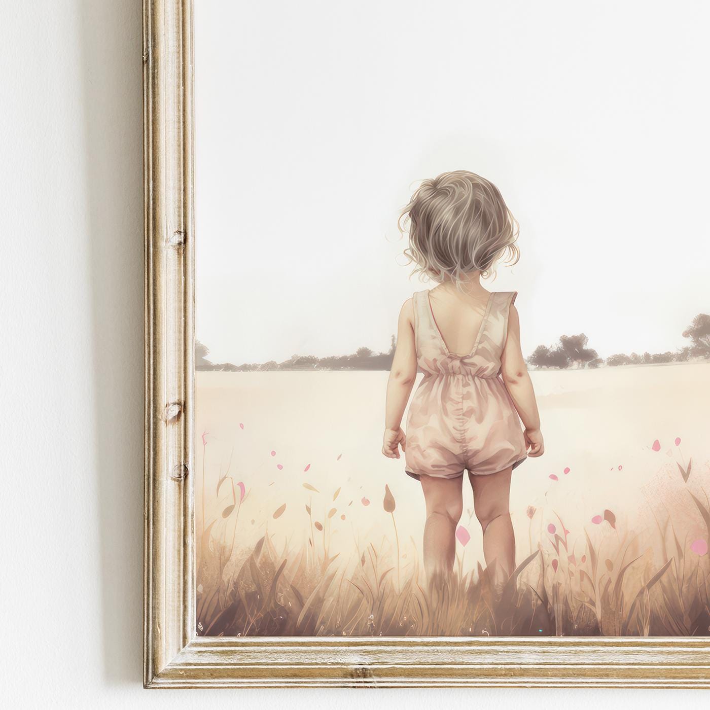 Bunny & Deer Nursery Decor, Animal Art for Girls, Wildflower Wall Decor - WildfieldPrints