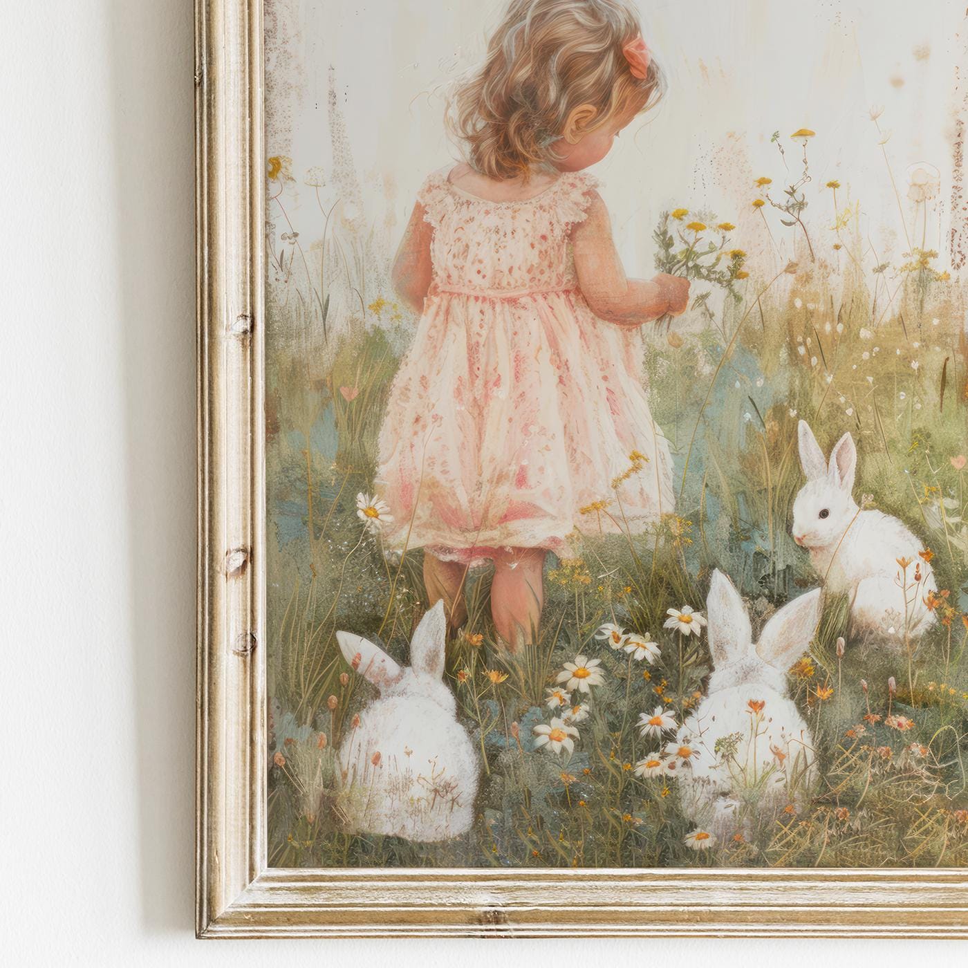 Bunny Nursery Decor, Vintage Animal Art, Girls Room Wall Decor - WildfieldPrints
