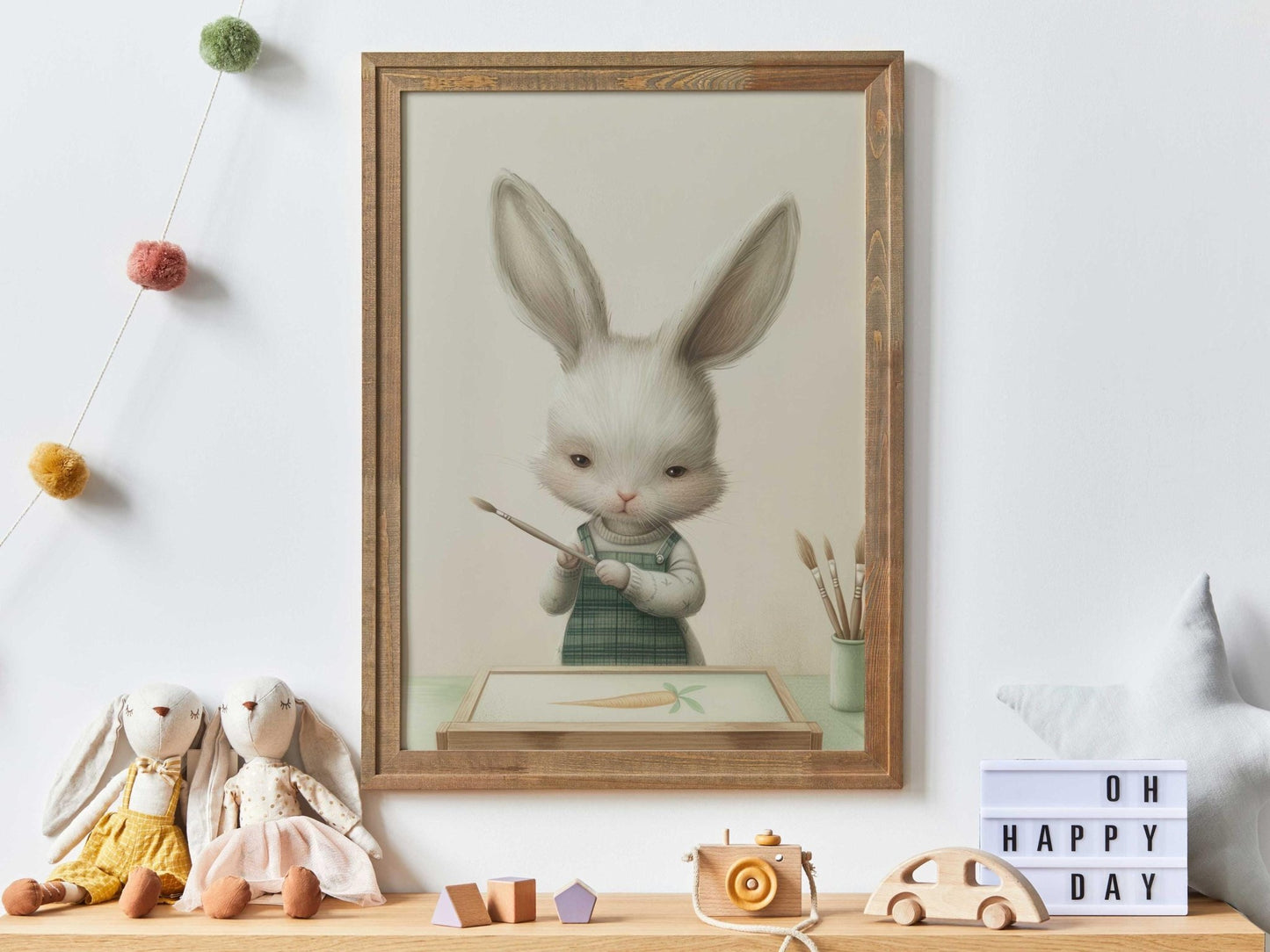 Bunny Nursery Wall Decor, Whimsical Animal Art for Kids' Room - WildfieldPrints