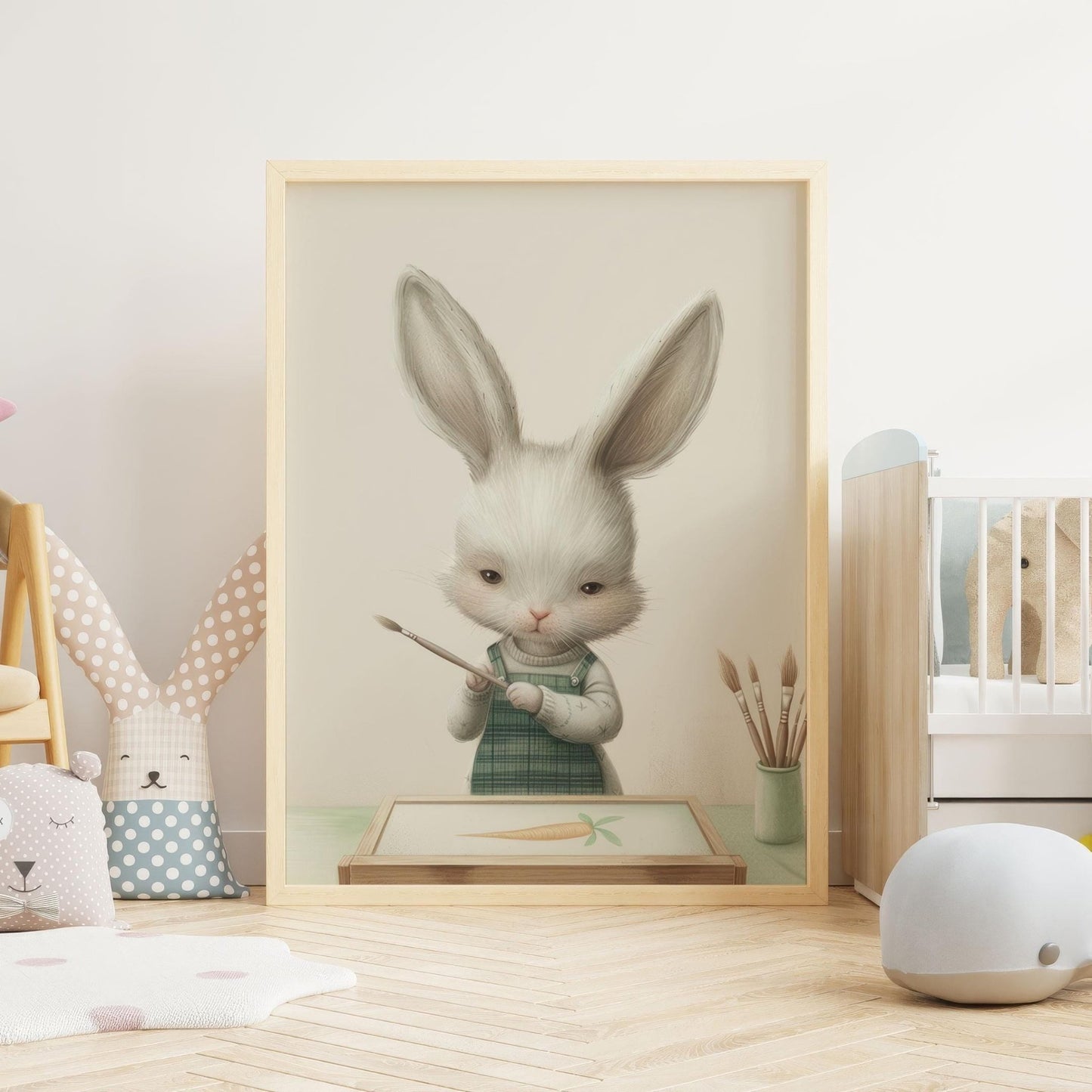 Bunny Nursery Wall Decor, Whimsical Animal Art for Kids' Room - WildfieldPrints