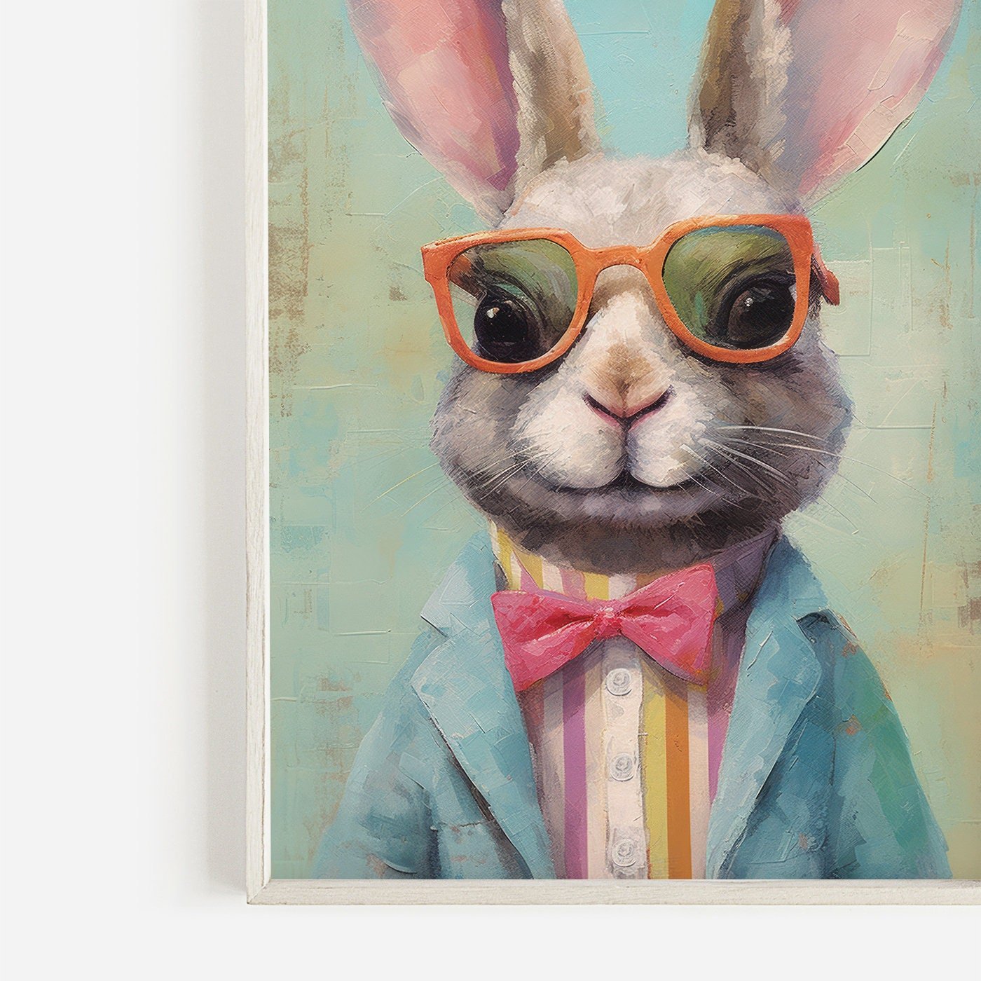 Bunny Wall Decor, Vintage Animal Art, Whimsical Nursery Decor - WildfieldPrints