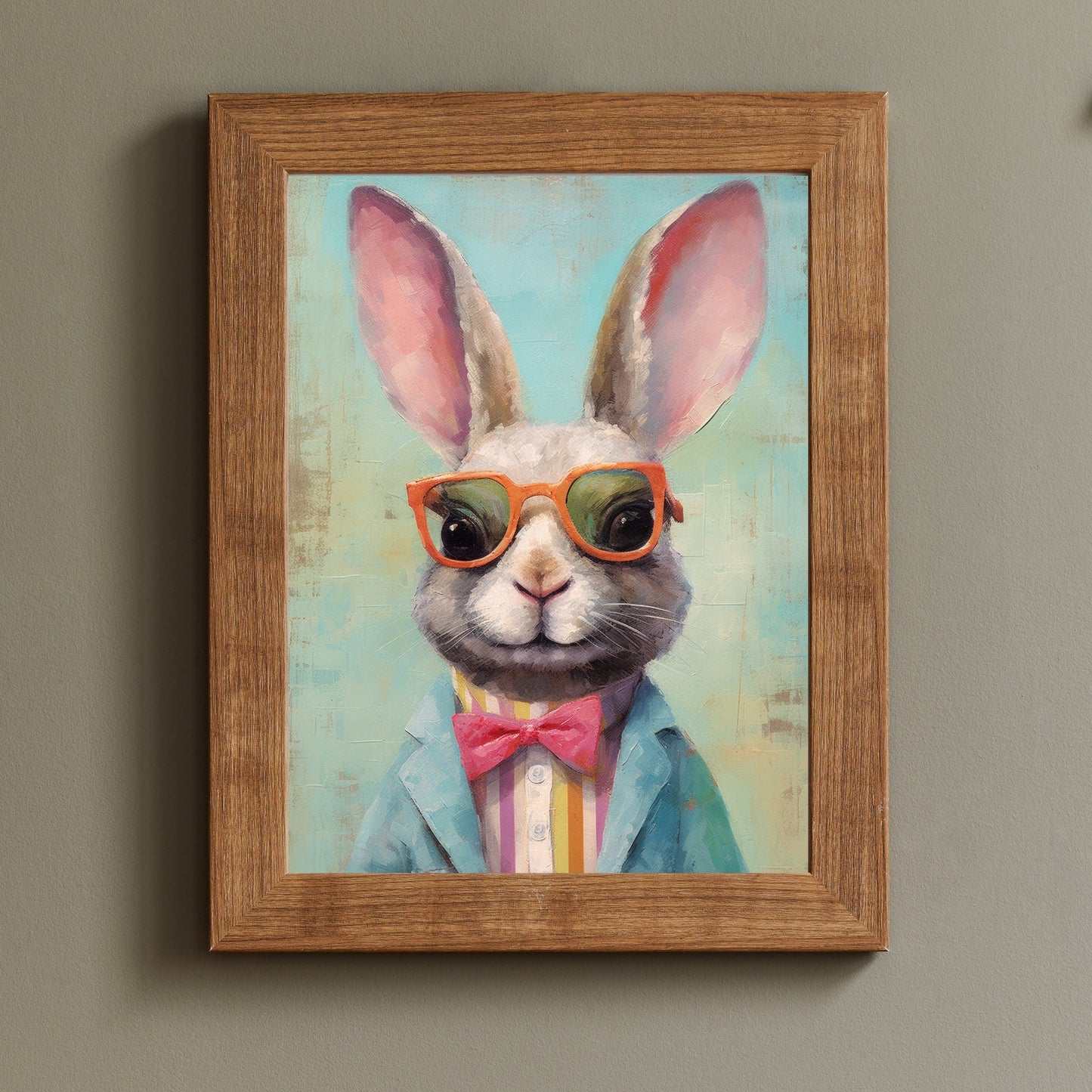 Bunny Wall Decor, Vintage Animal Art, Whimsical Nursery Decor - WildfieldPrints