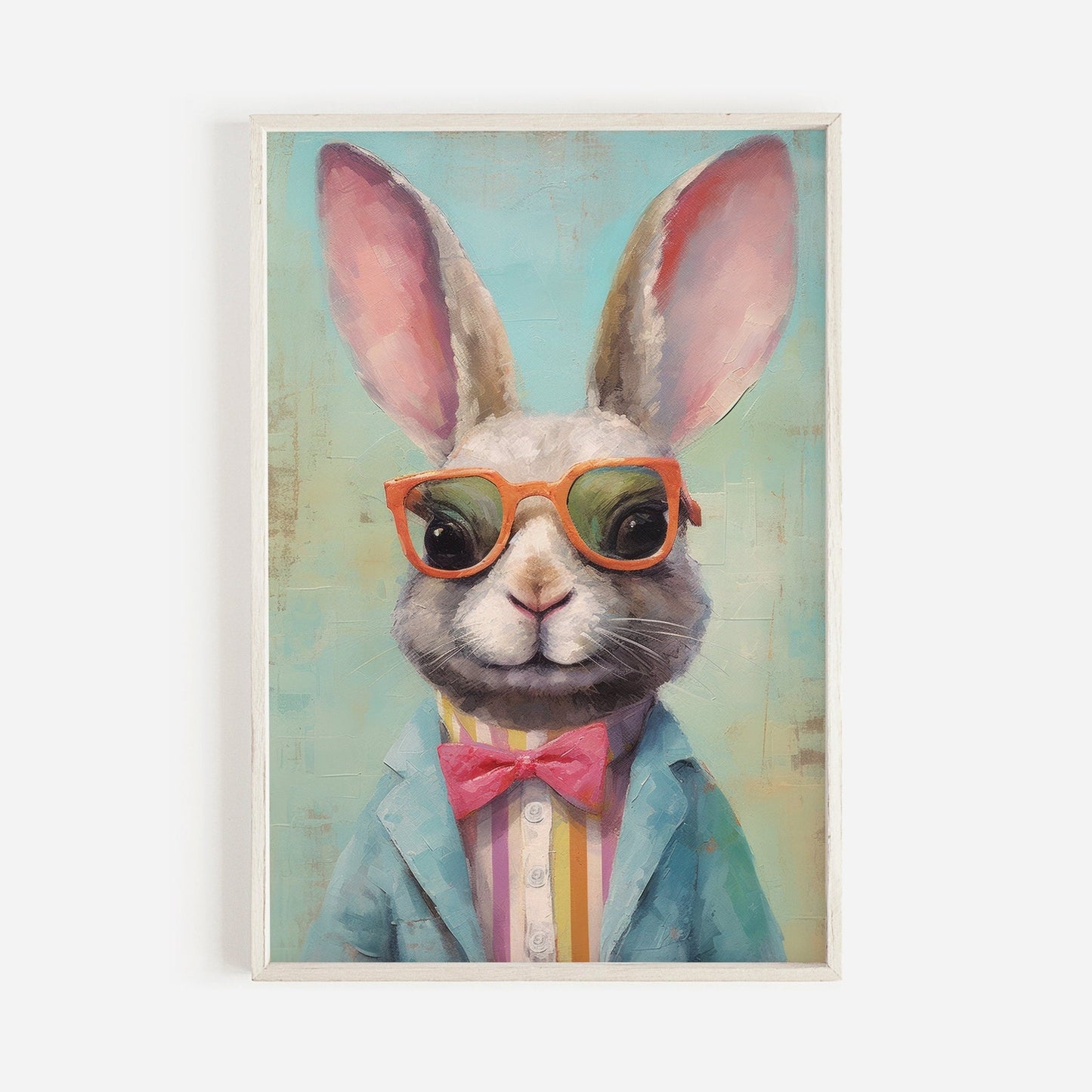 Bunny Wall Decor, Vintage Animal Art, Whimsical Nursery Decor - WildfieldPrints