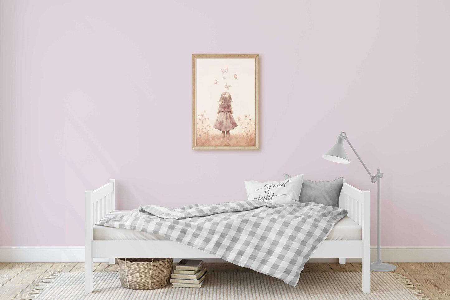 Butterfly Nursery Decor, Wildflower Girls Room, Floral Wall Art - WildfieldPrints