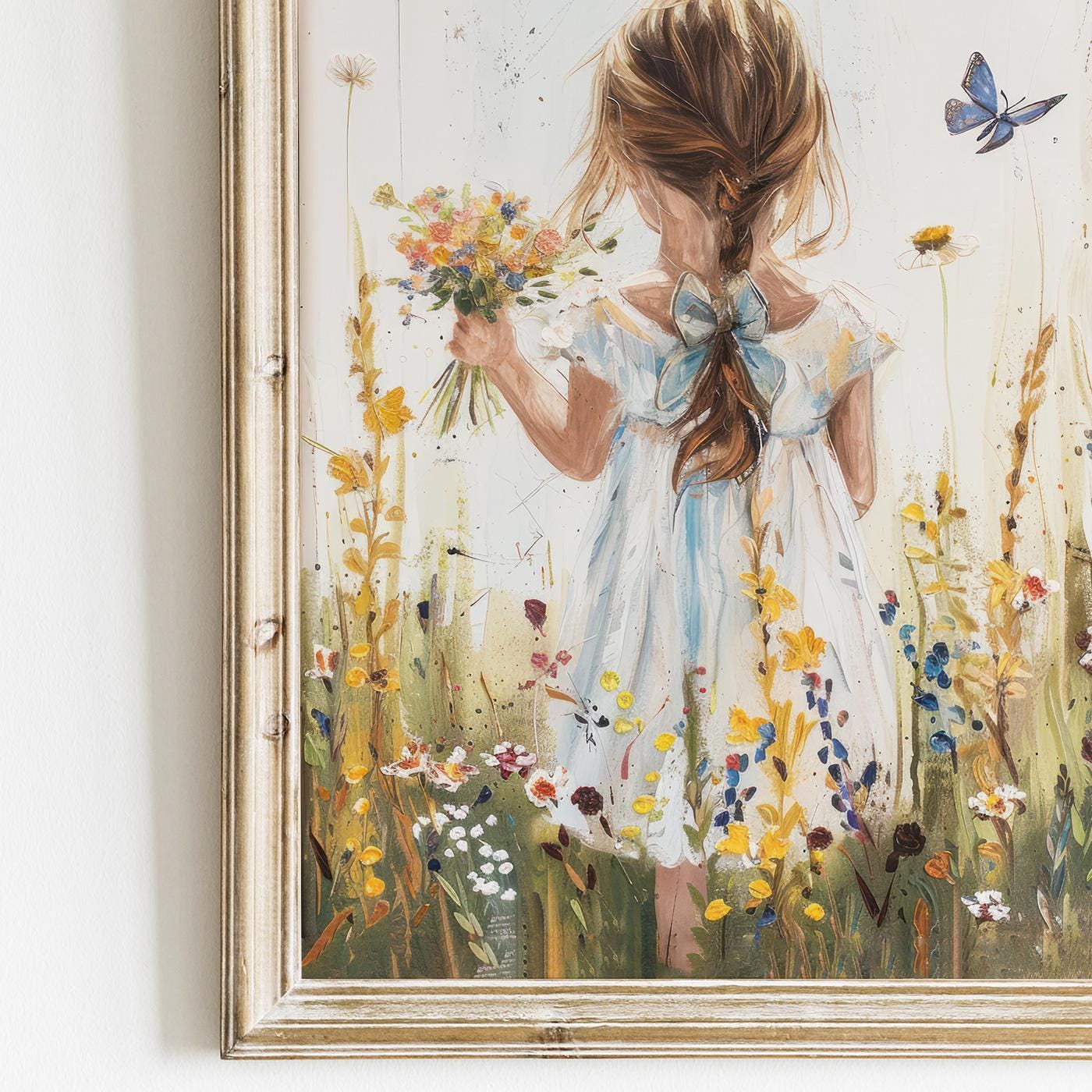 Butterfly Nursery Prints, Floral Girls Room Decor, Butterfly Wall Art - WildfieldPrints