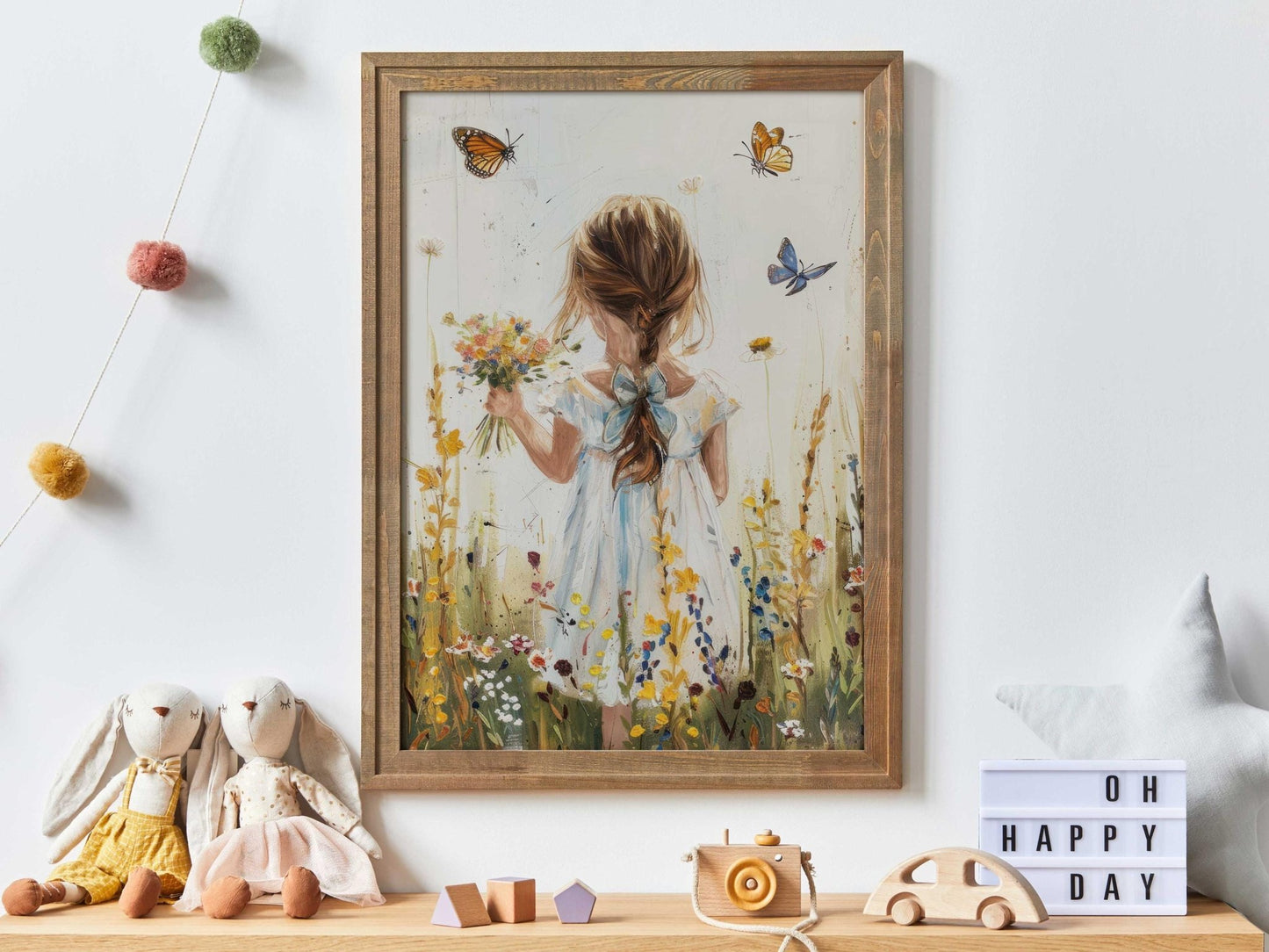 Butterfly Nursery Prints, Floral Girls Room Decor, Butterfly Wall Art - WildfieldPrints