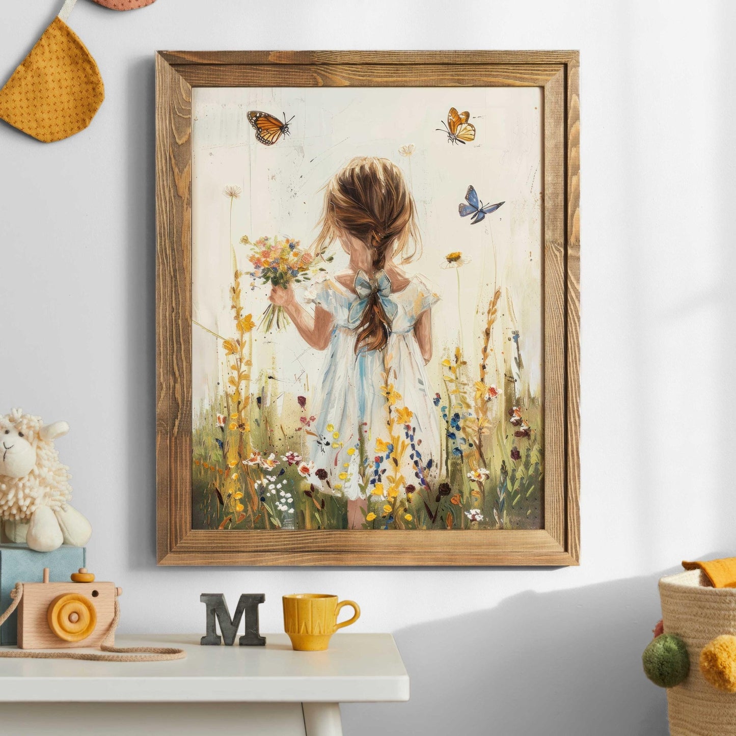 Butterfly Nursery Prints, Floral Girls Room Decor, Butterfly Wall Art - WildfieldPrints