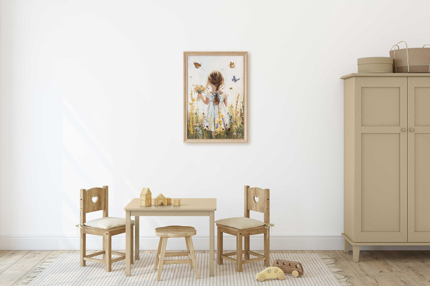 Butterfly Nursery Prints, Floral Girls Room Decor, Butterfly Wall Art - WildfieldPrints