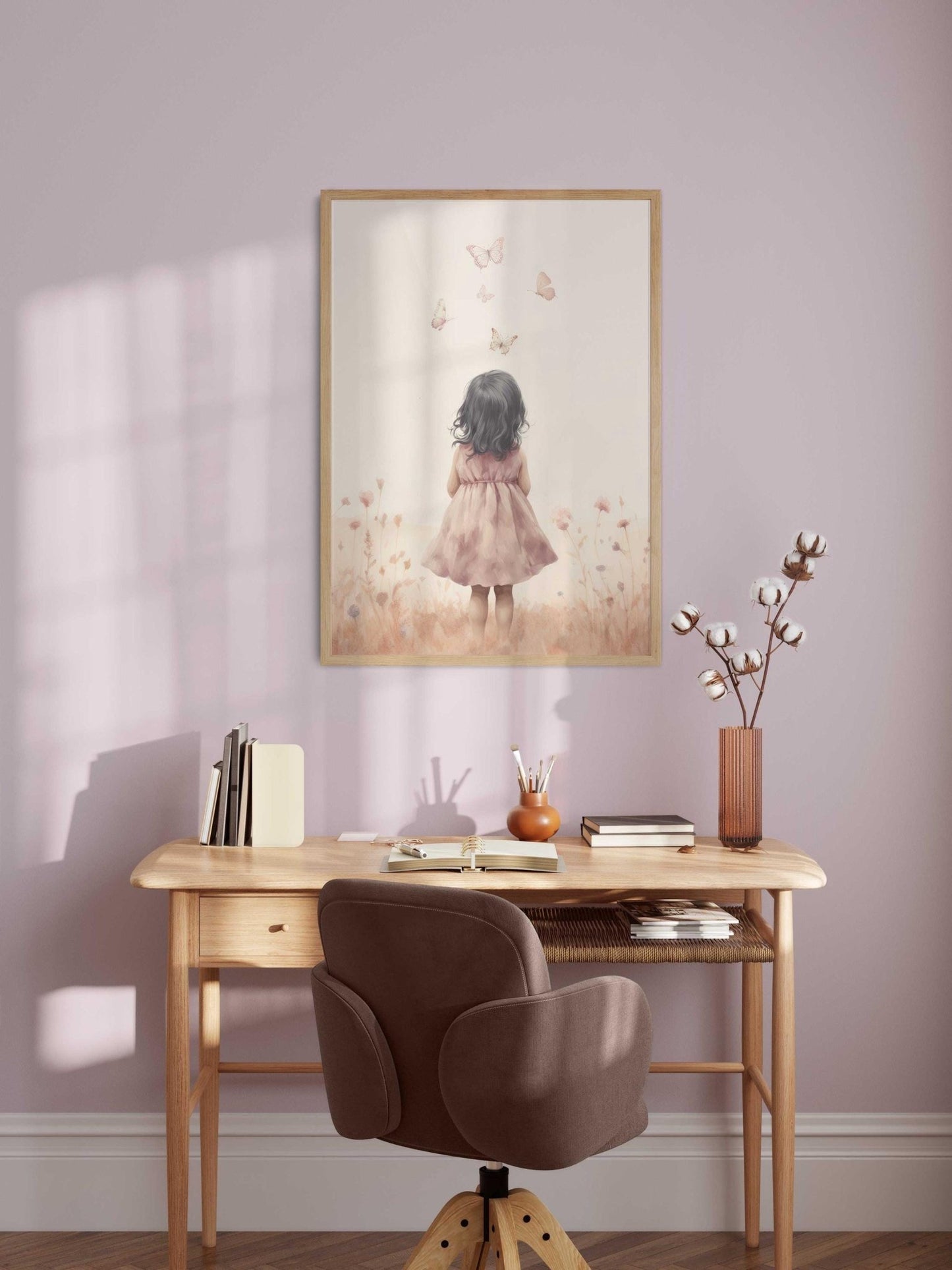 Butterfly Nursery Prints, Wildflower Girl Room Decor - WildfieldPrints