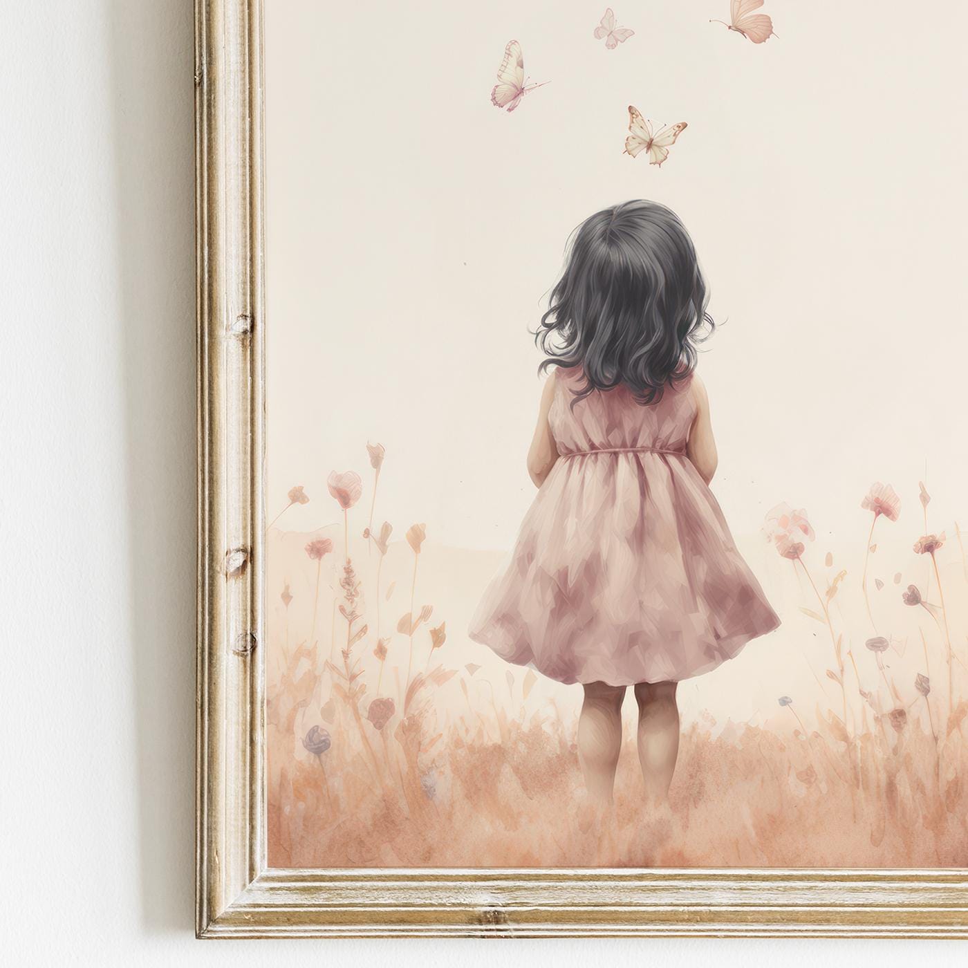 Butterfly Nursery Wall Art, Wildflower Decor for Girls' Room, Pink Prints - WildfieldPrints