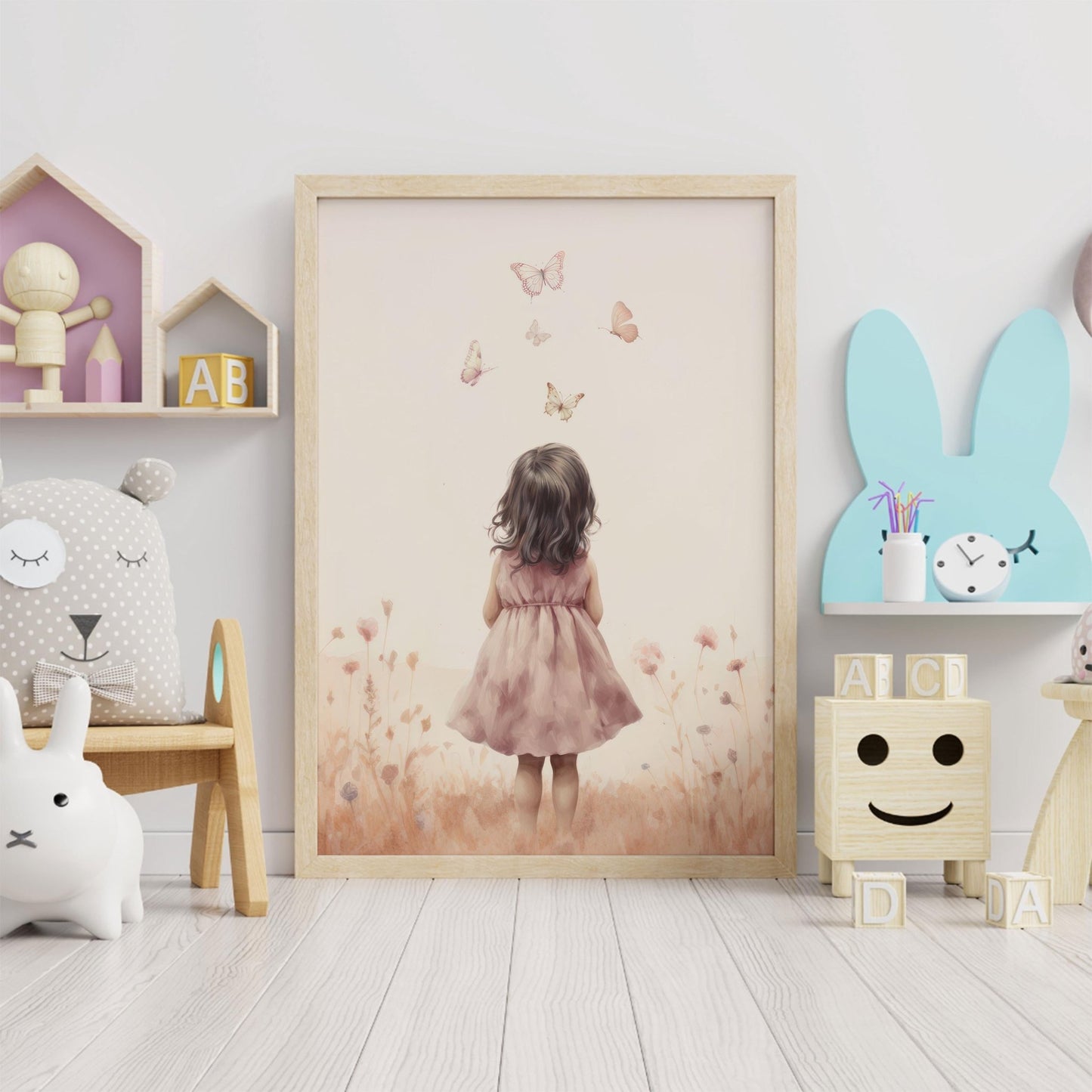 Butterfly Nursery Wall Art, Wildflower Girl Room Decor, Butterfly Print, Girly Wall Art, Butterfly Print, Kids Room, PRINTABLE Girl Wall Art - My Store
