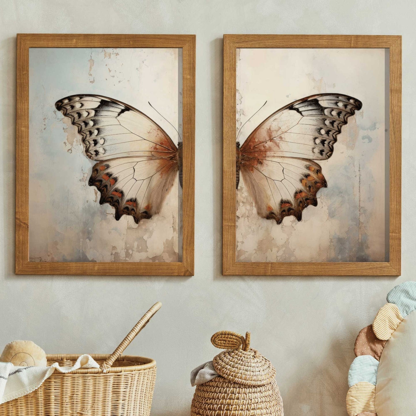 Butterfly Wall Art, Vintage Rustic Decor, Insect Print Collection - WildfieldPrints