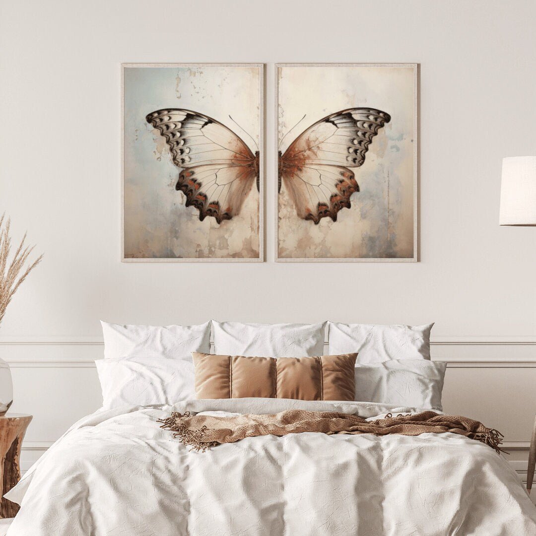 Butterfly Wall Art, Vintage Rustic Decor, Insect Print Collection - WildfieldPrints