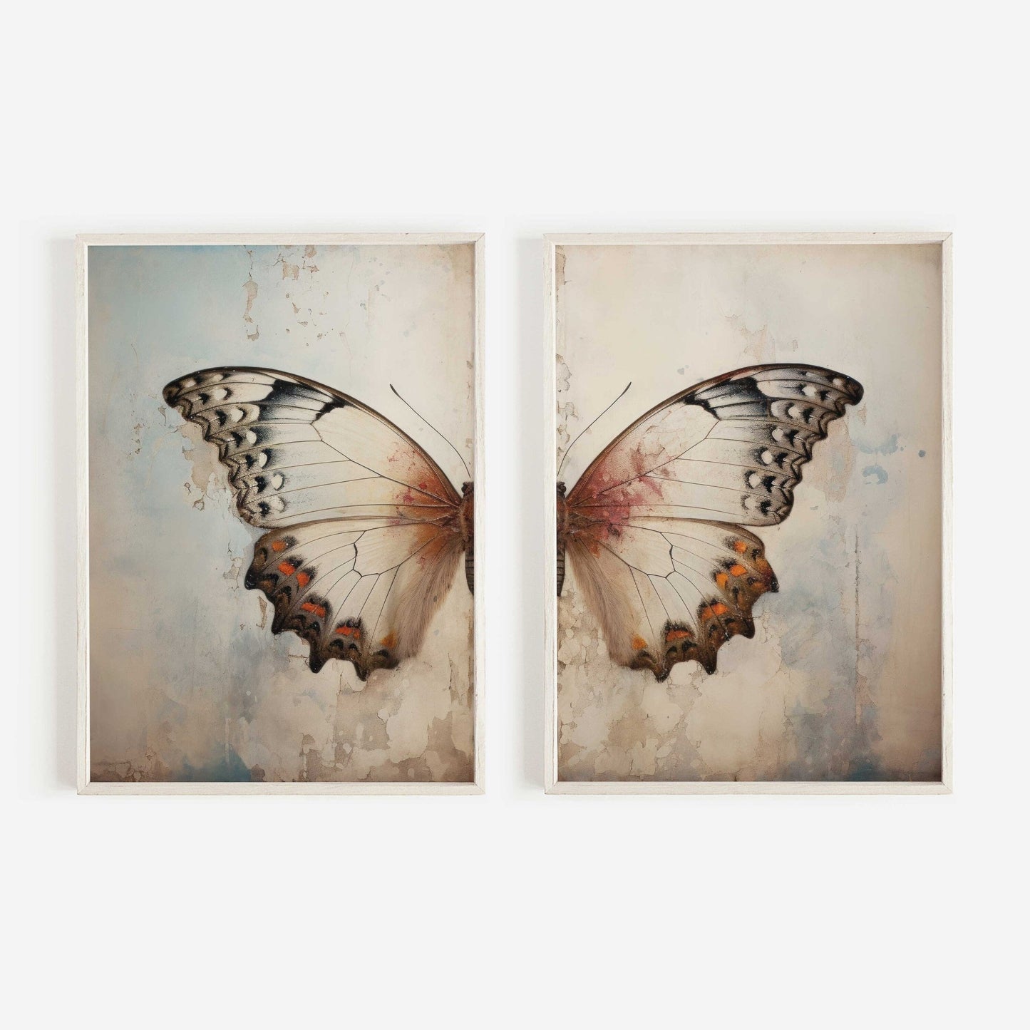 Butterfly Wall Art, Vintage Rustic Decor, Insect Print Collection - WildfieldPrints