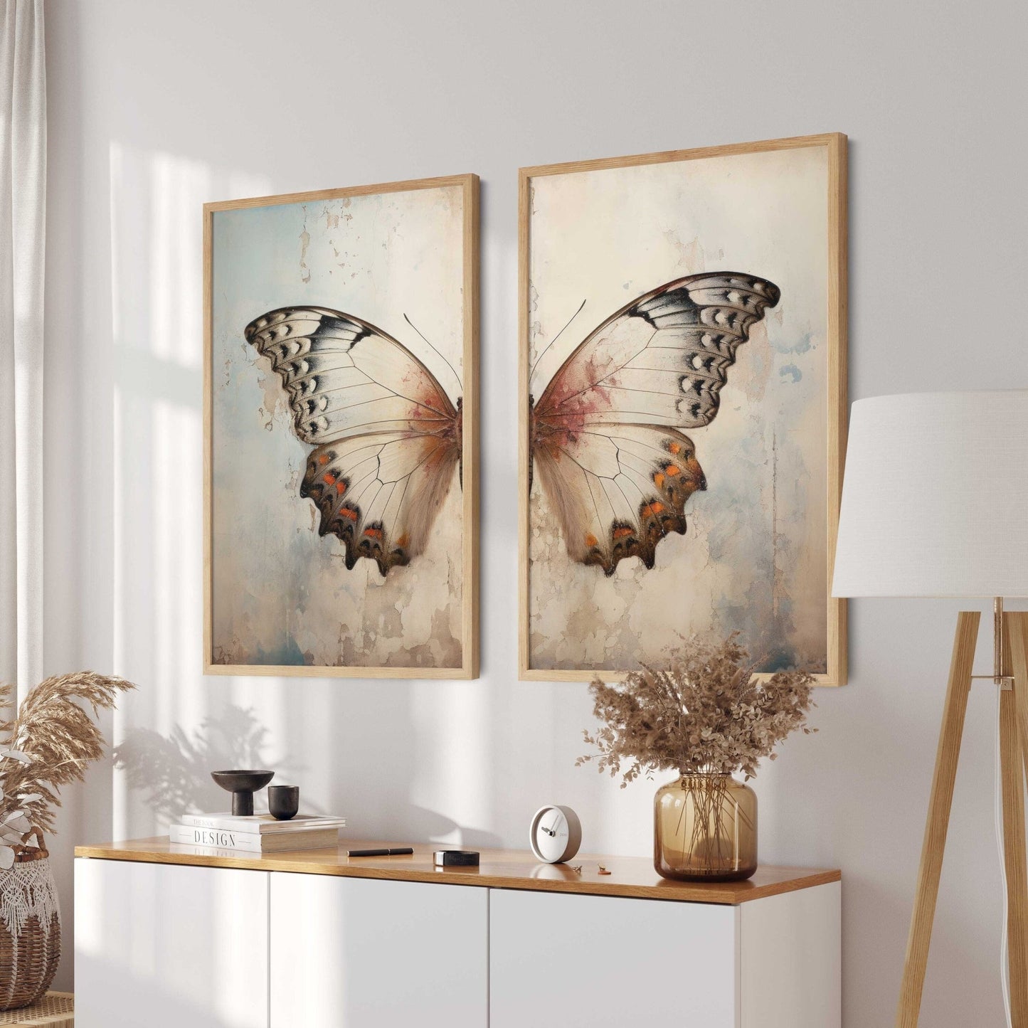 Butterfly Wall Art, Vintage Rustic Decor, Insect Print Collection - WildfieldPrints