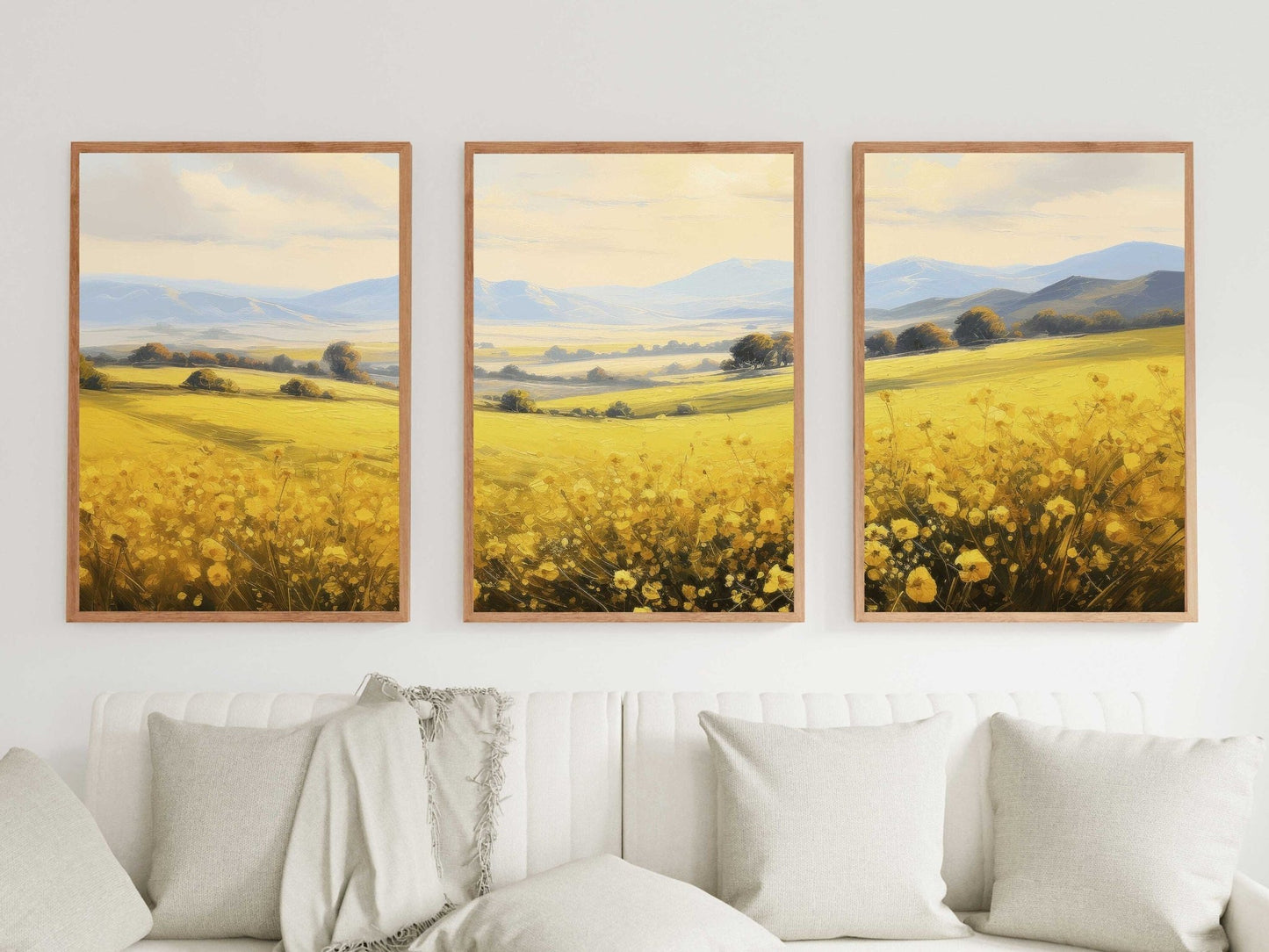 Canola Flower Wall Art, Countryside Landscape Decor, Yellow Floral Print - WildfieldPrints