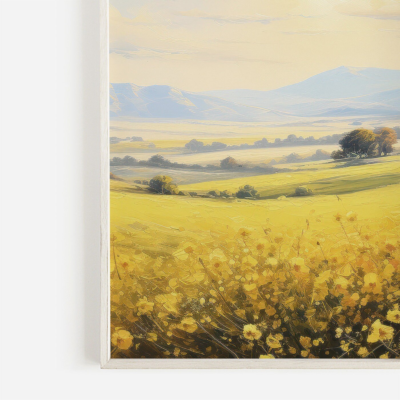 Canola Flower Wall Art, Countryside Landscape Decor, Yellow Floral Print - WildfieldPrints