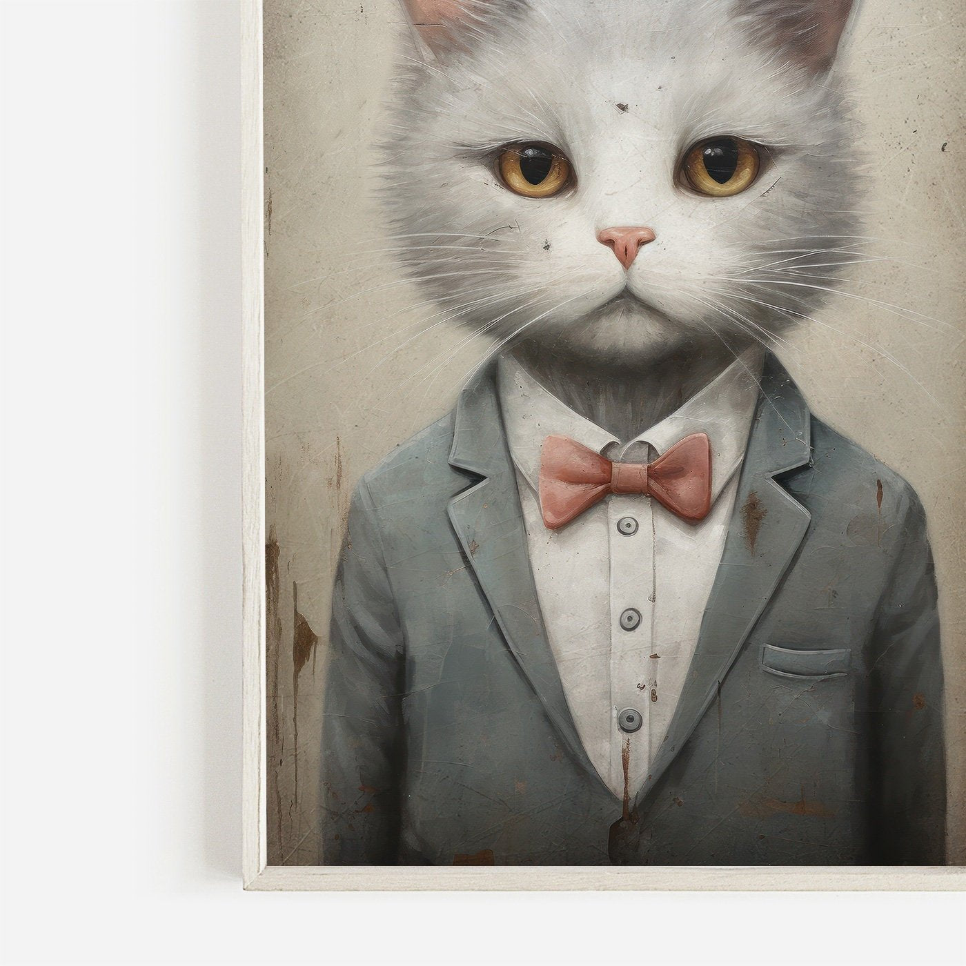 Cat Wall Art, Cute Kitten Print, Vintage Cat Decor - WildfieldPrints