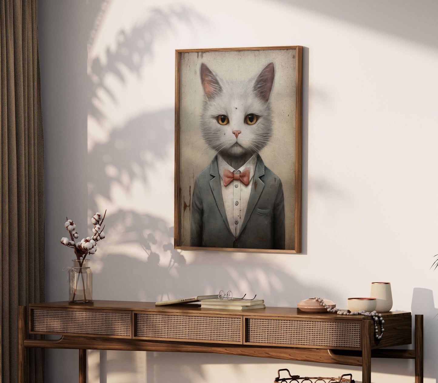 Cat Wall Art, Cute Kitten Print, Vintage Cat Decor - WildfieldPrints