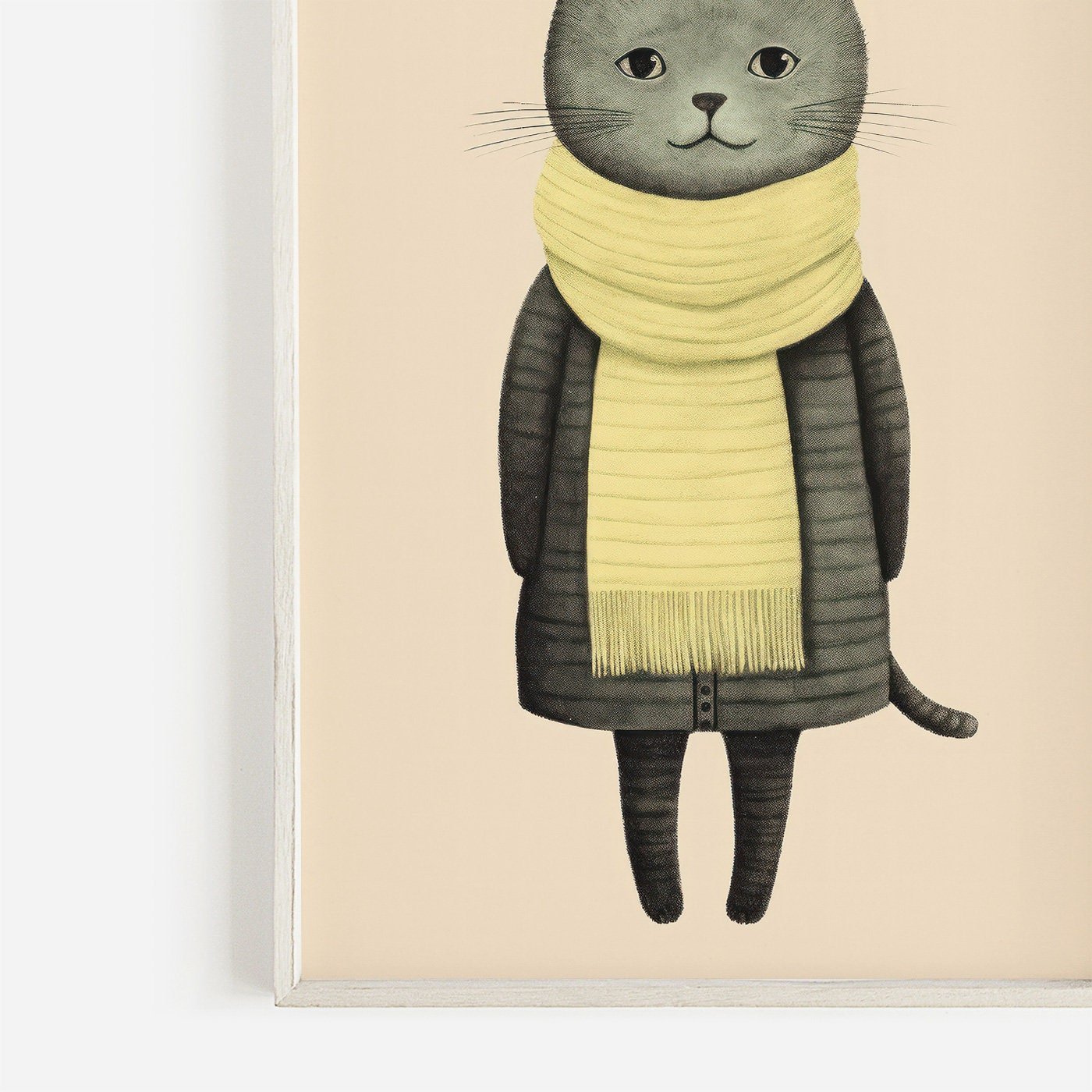 Cat Wall Art, Minimalist Print, Retro Kids Room Decor - WildfieldPrints