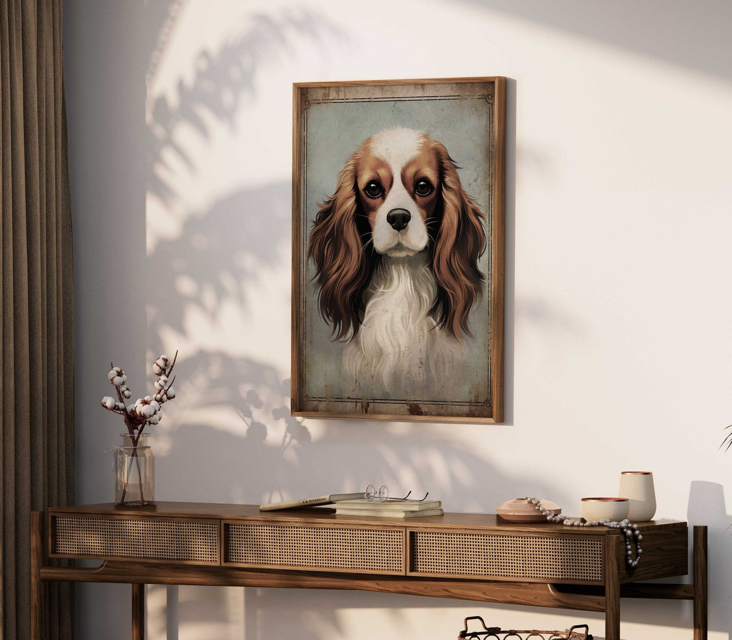 Cavalier King Charles Spaniel Art, Vintage Dog Wall Decor, Gift for Dog Lovers - WildfieldPrints