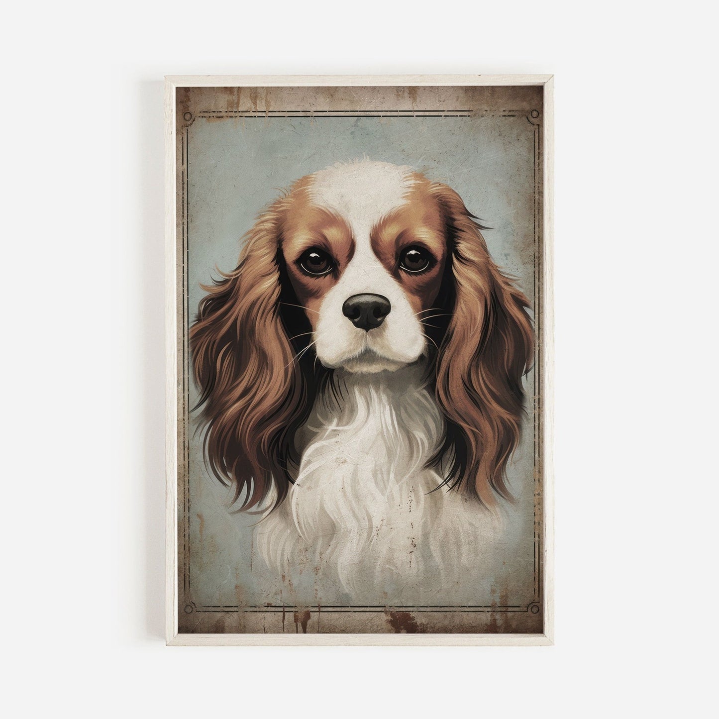 Cavalier King Charles Spaniel Art, Vintage Dog Wall Decor, Gift for Dog Lovers - WildfieldPrints
