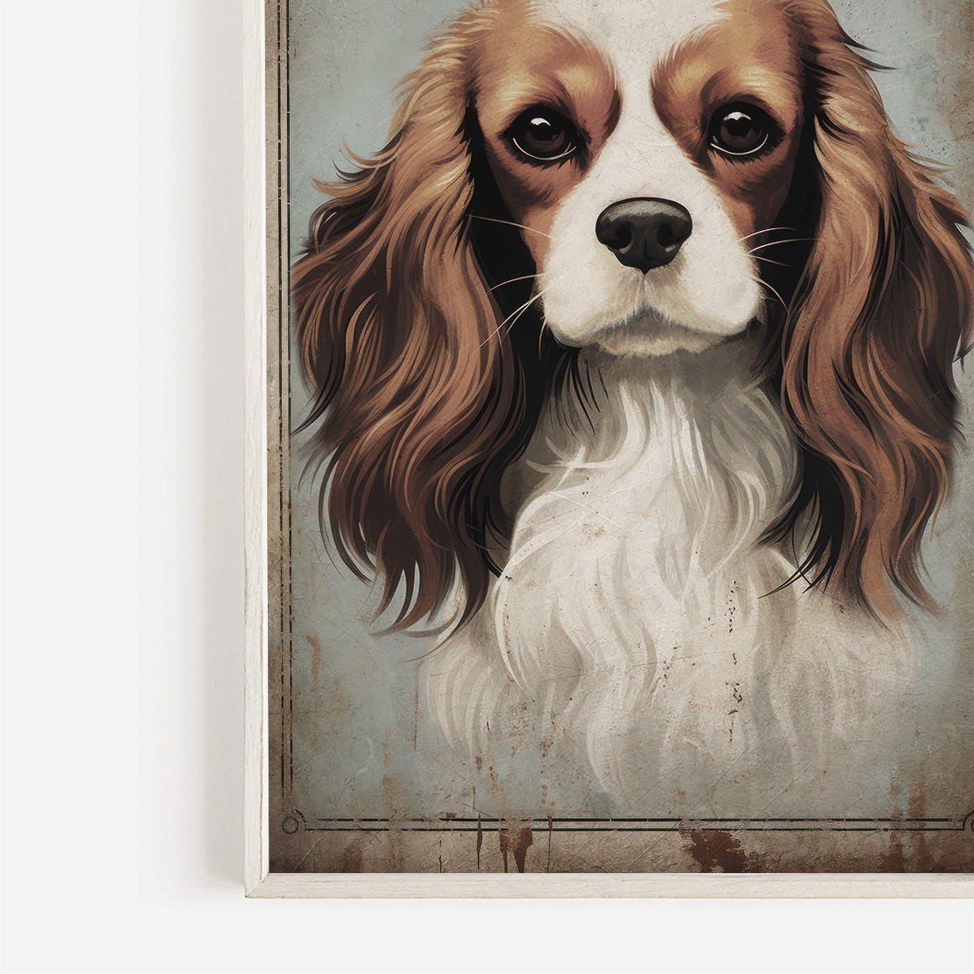 Cavalier King Charles Spaniel Art, Vintage Dog Wall Decor, Gift for Dog Lovers - WildfieldPrints