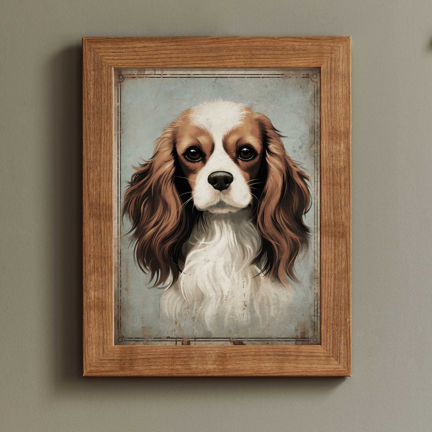 Cavalier King Charles Spaniel Art, Vintage Dog Wall Decor, Gift for Dog Lovers - WildfieldPrints