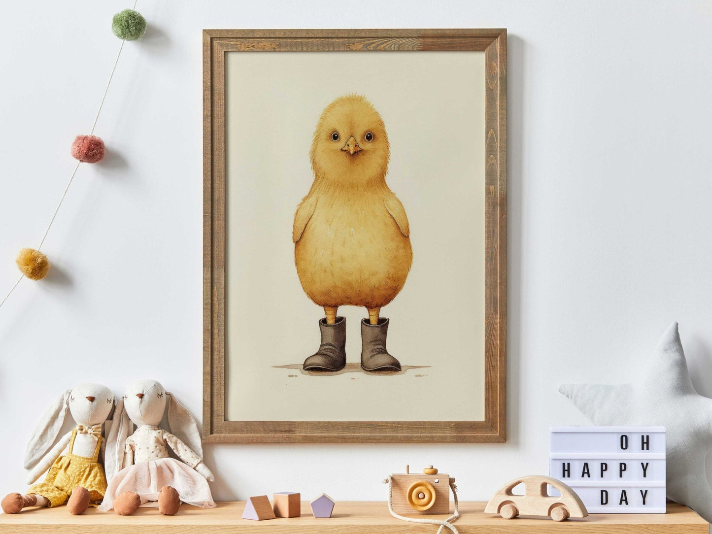 Chicken Nursery Print, Whimsical Chicken Art, Cute Animal Decor - WildfieldPrints