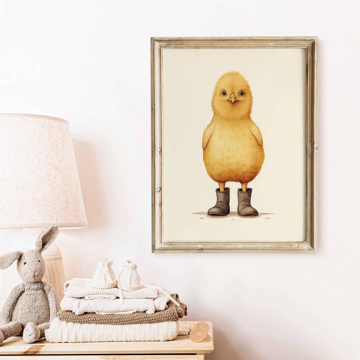 Chicken Nursery Print, Whimsical Chicken Art, Cute Animal Decor - WildfieldPrints