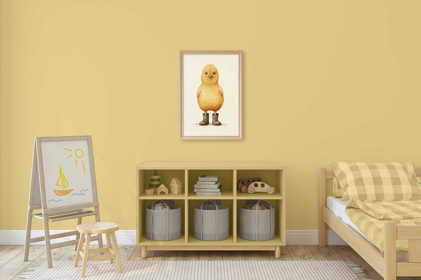 Chicken Nursery Print, Whimsical Chicken Art, Cute Animal Decor - WildfieldPrints
