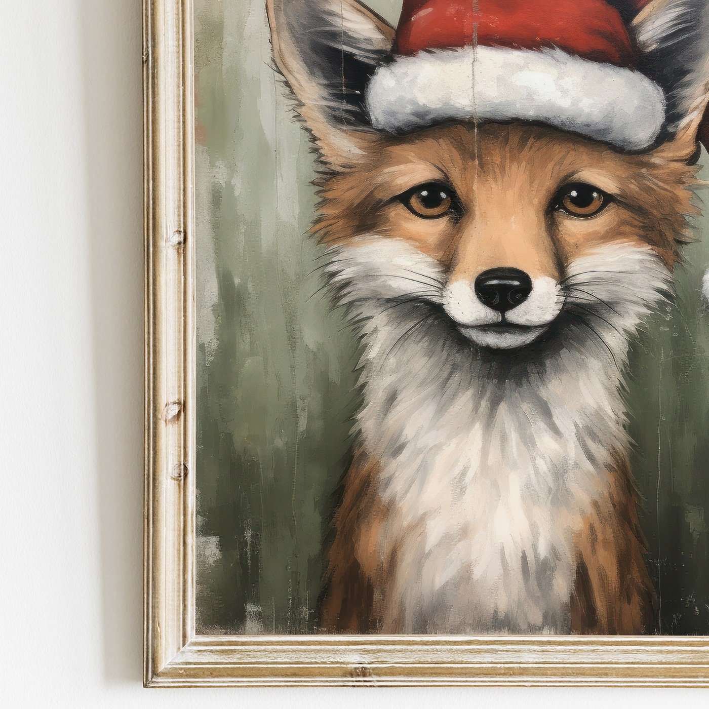 Christmas Animal Wall Art, Fox Nursery Decor, Kids Room Print - WildfieldPrints