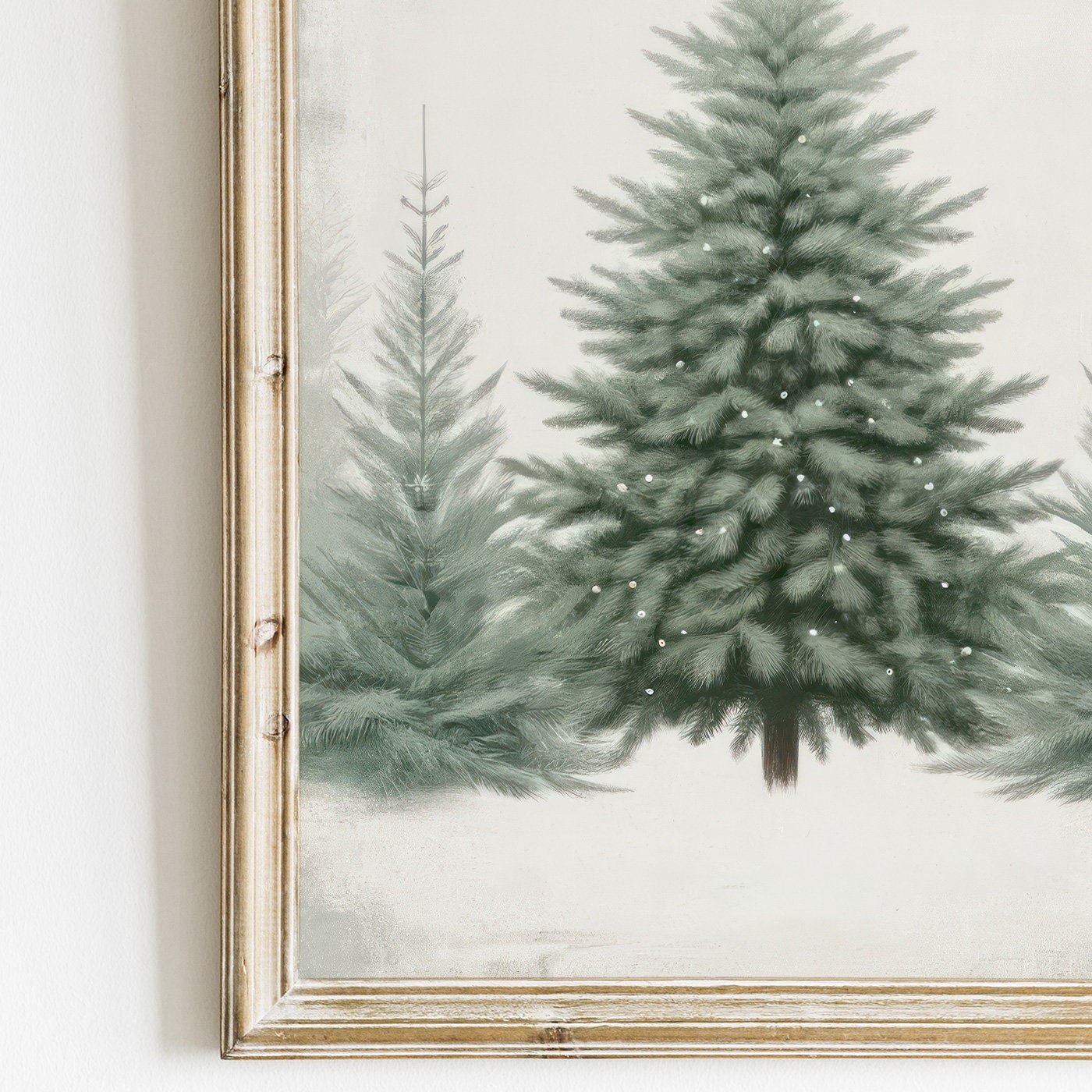 Christmas Tree Print, Rustic Wall Art, Vintage Holiday Decor - WildfieldPrints
